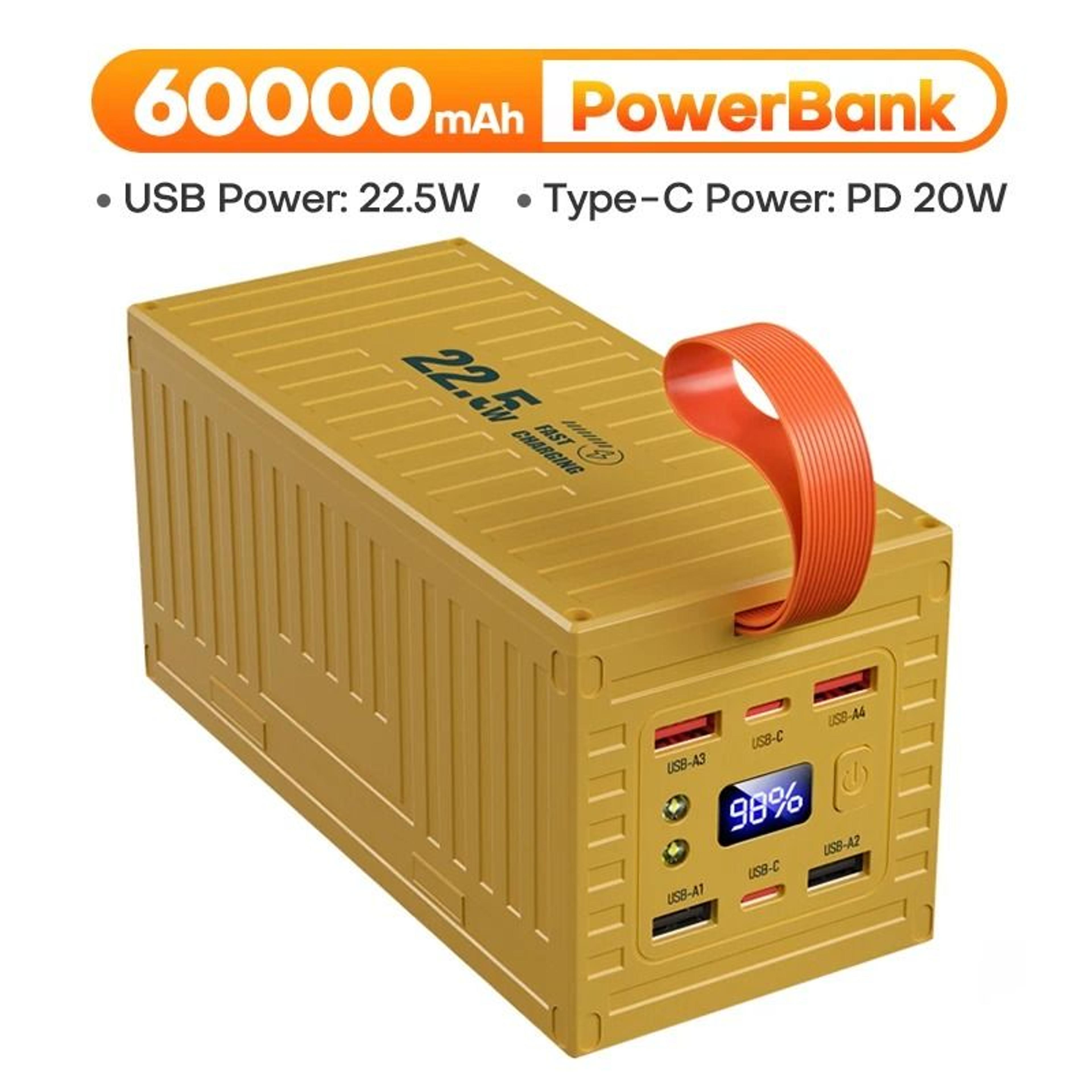 QOOVI 60000mAh Power Station  HighCapacity 225W PD QC 30 Fast Charging Power Bank For IPhone  Xiaom 6