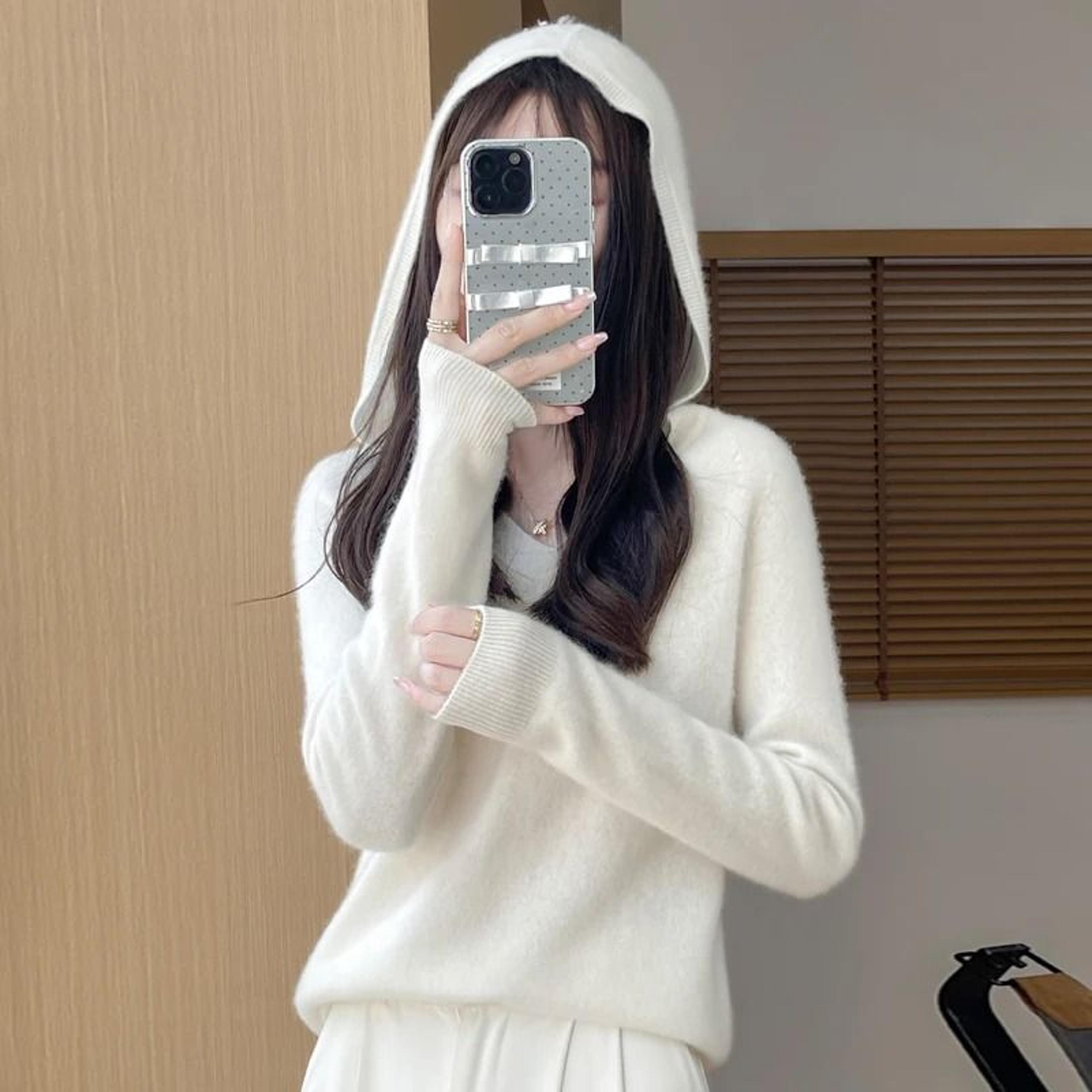 Womens 100 Merino Wool Hooded Pullover  Premium Soft CashmereTouch Knitwear For Autumn  Winter 6