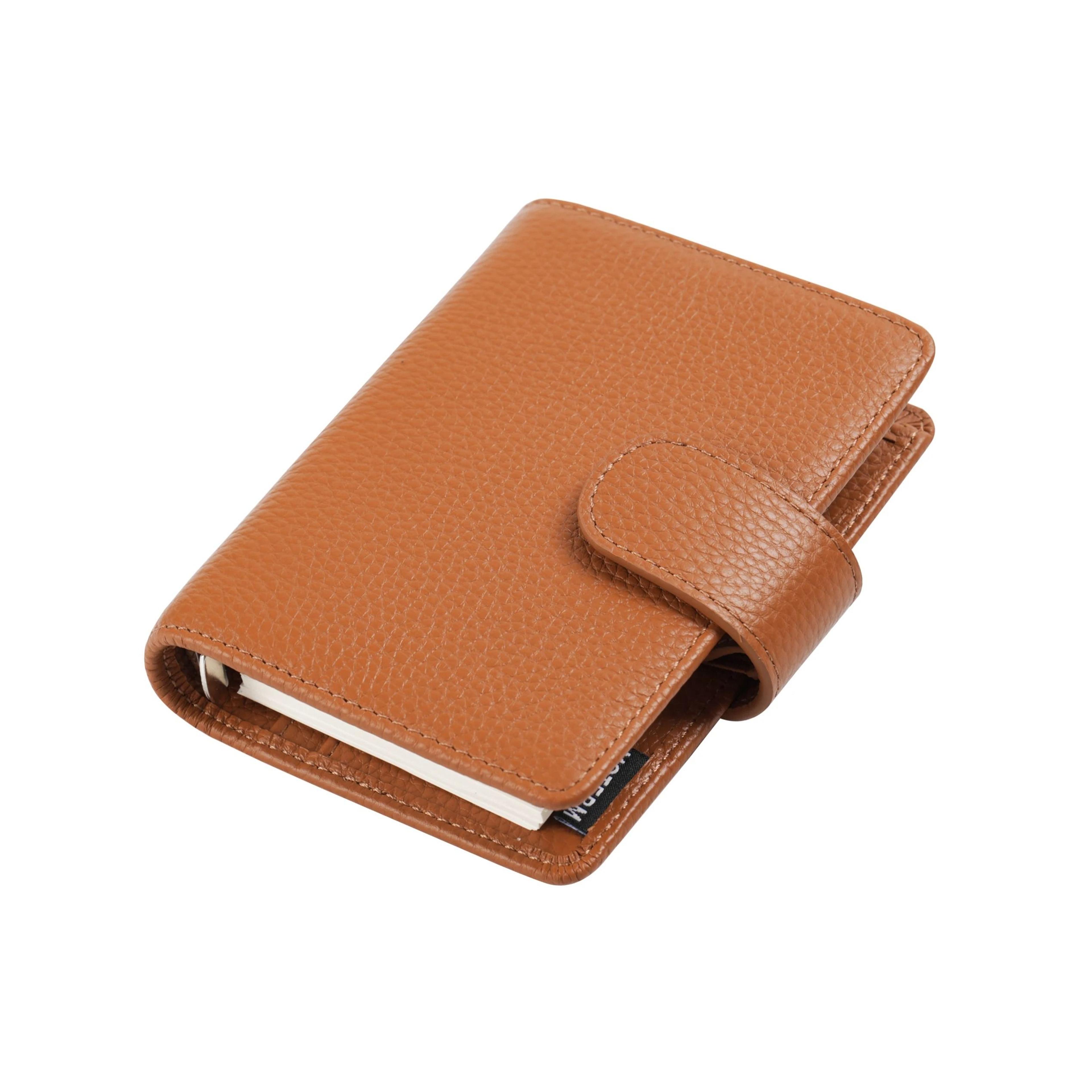 Moterm M5  A8 Mini Rings Planner  Pebbled Grain Cowhide 5Hole Leather Organizer  Pocket Journey Dia 11