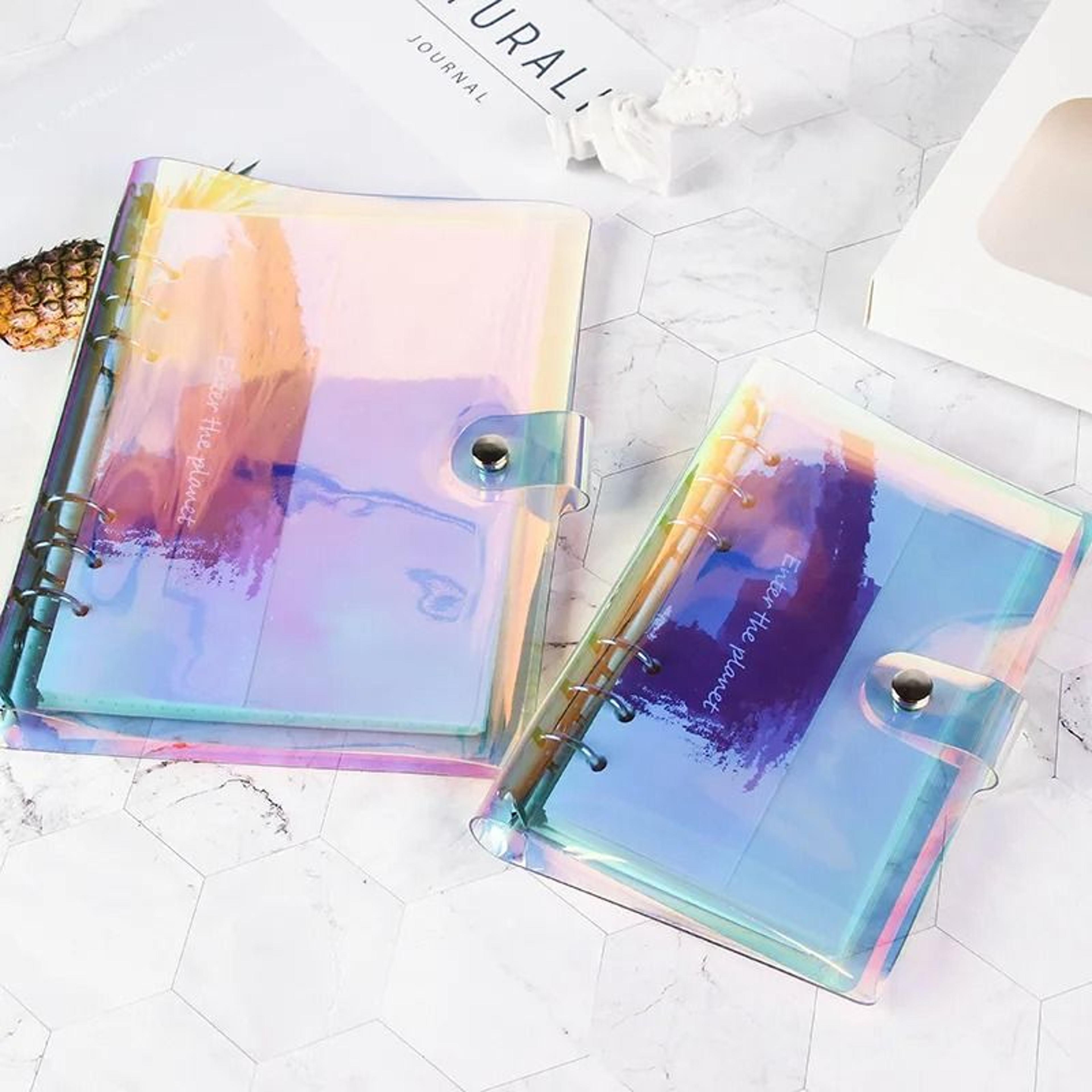 laser holographic binder notebook – a5/a6/a7 planner organizer & journal sketchbook for office and school