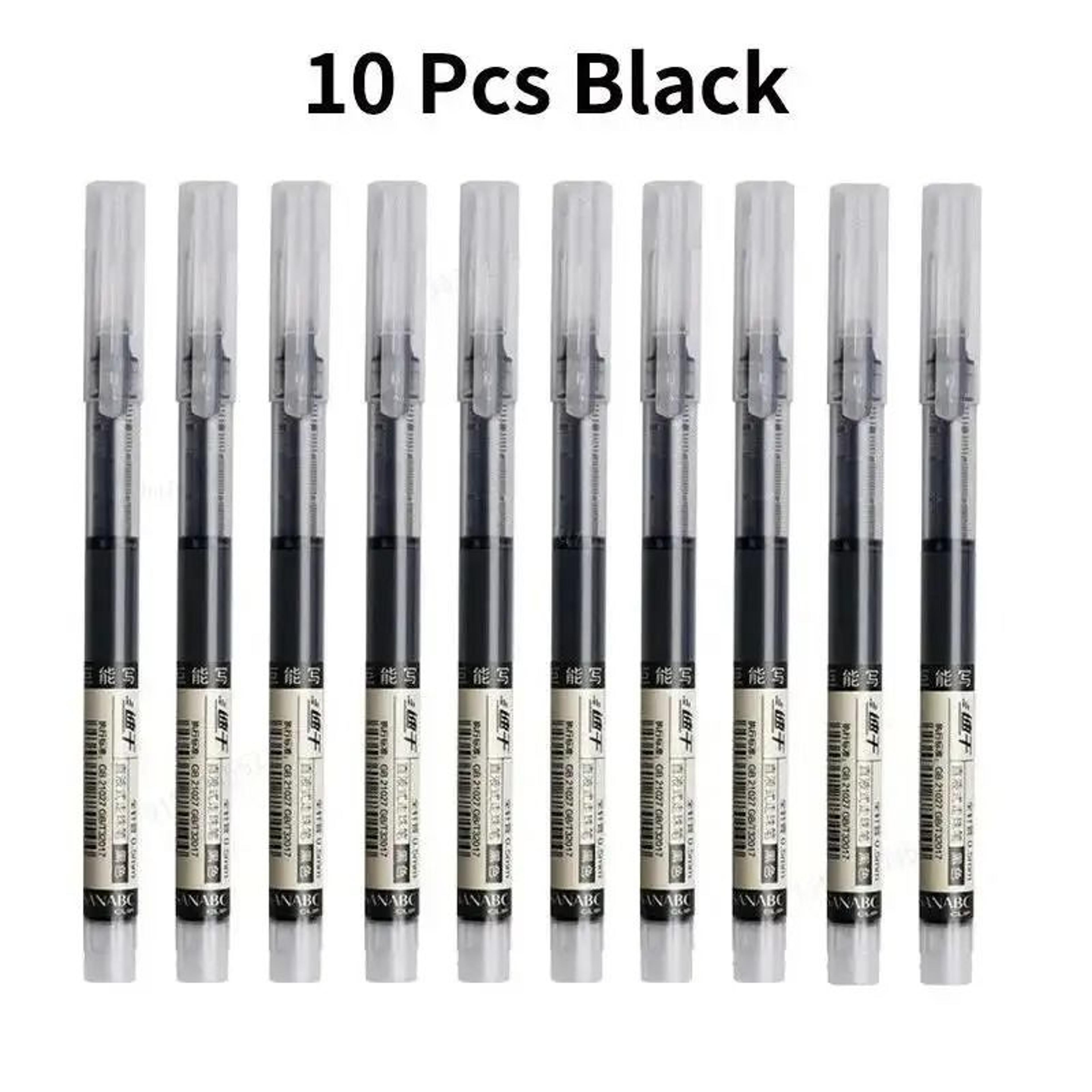 10Piece Professional 05mm NeedleTip Gel Pen Set  Straight Liquid Ink For Office And School 6