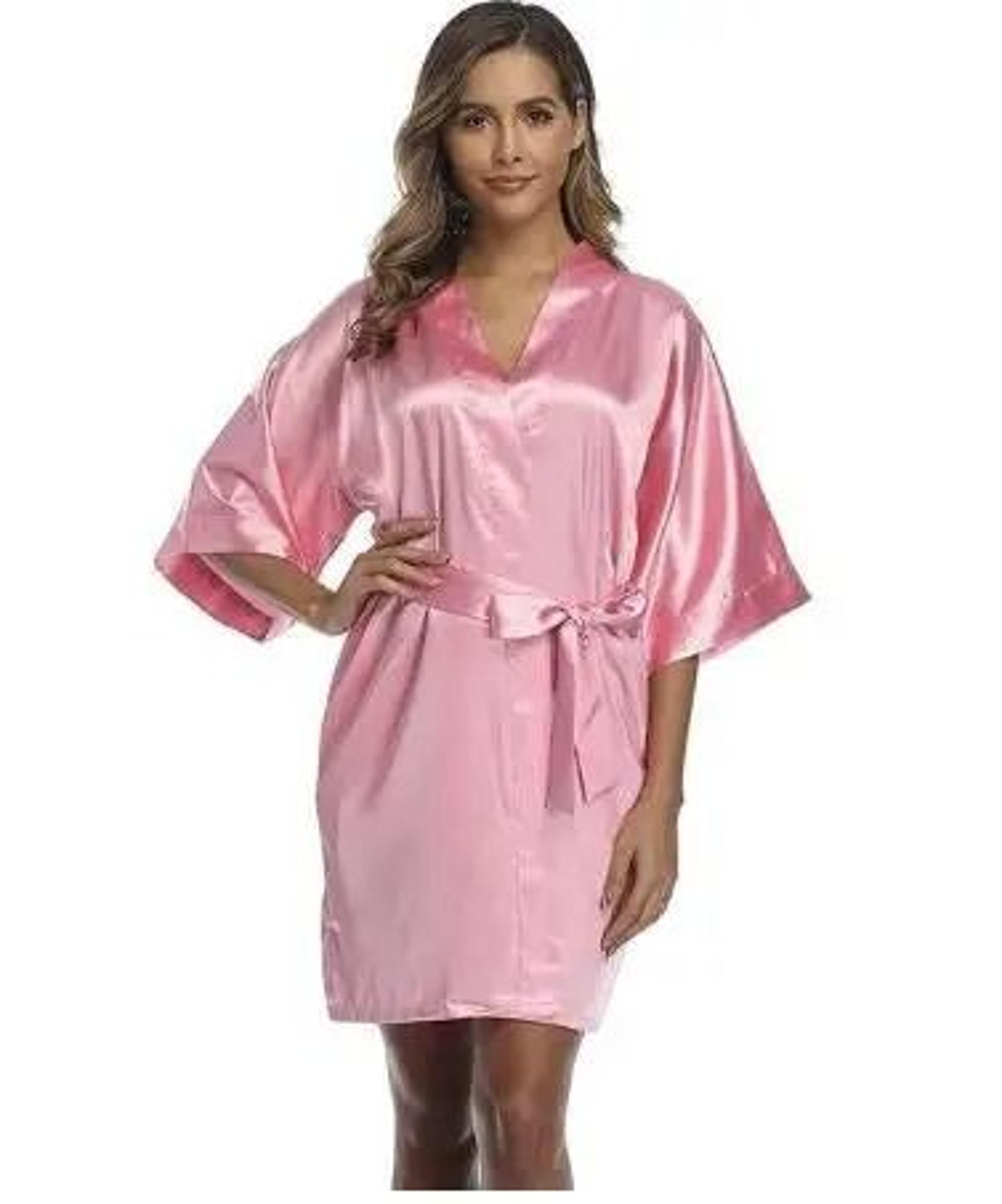 Summer Champagne Chinese Bride Wedding Robe  Satin Sleepwear Sexy Nightgown  Kimono Bathrobe Gown 13