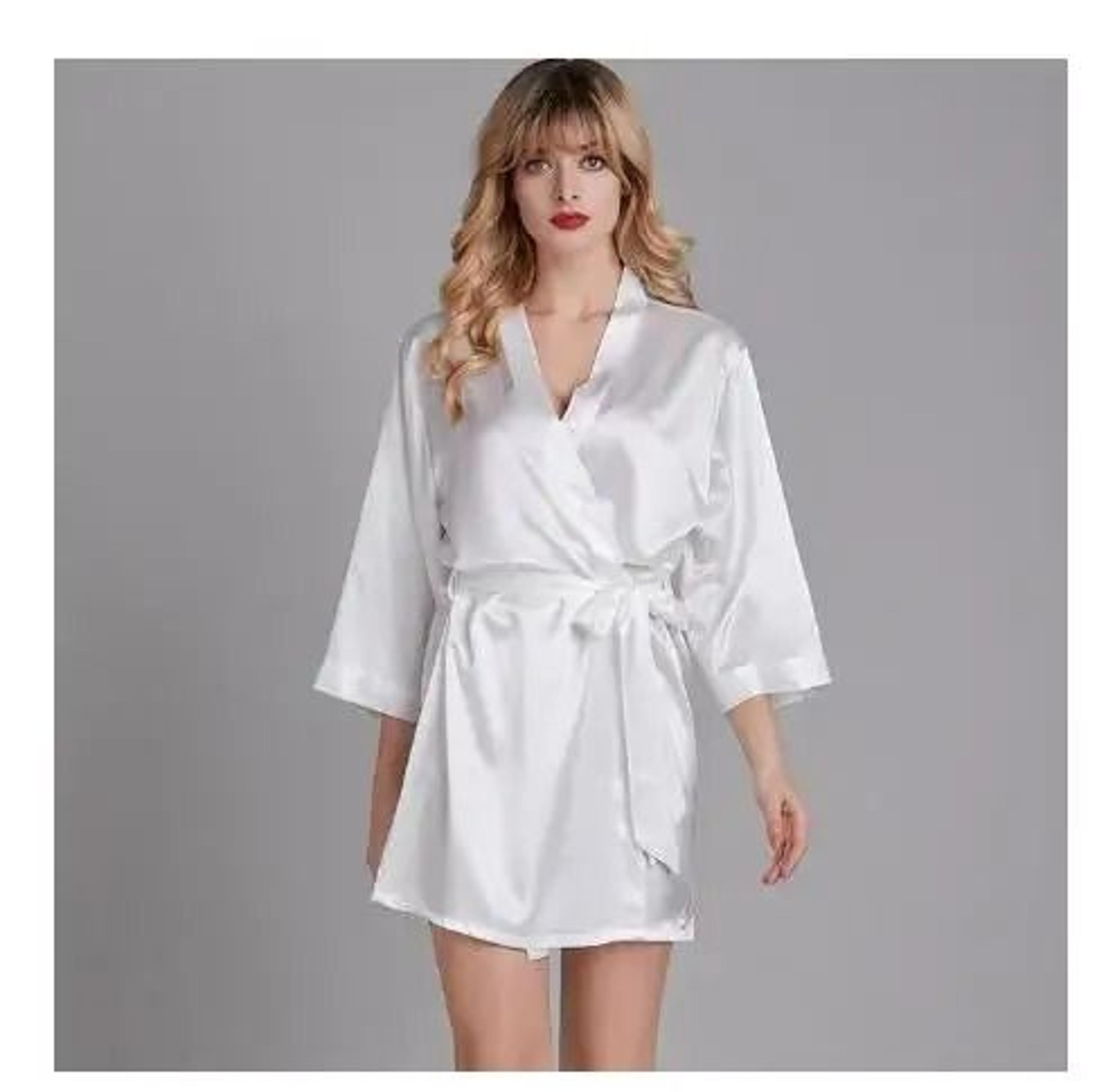 Summer Champagne Chinese Bride Wedding Robe  Satin Sleepwear Sexy Nightgown  Kimono Bathrobe Gown 7