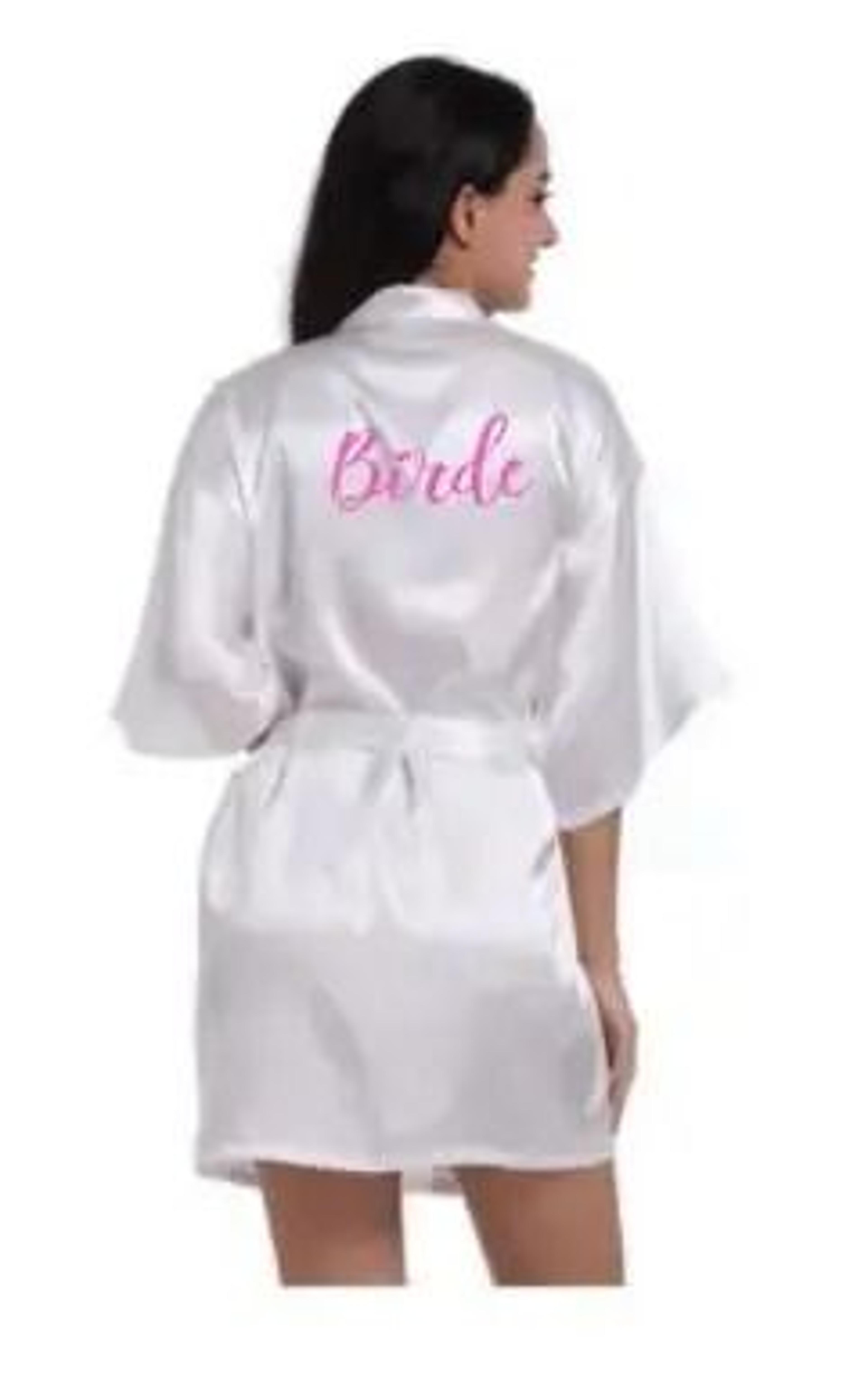Plus Size Satin Silk Wedding Robes  Elegant Bride  Bridesmaid Gown For Maid Of Honor 14