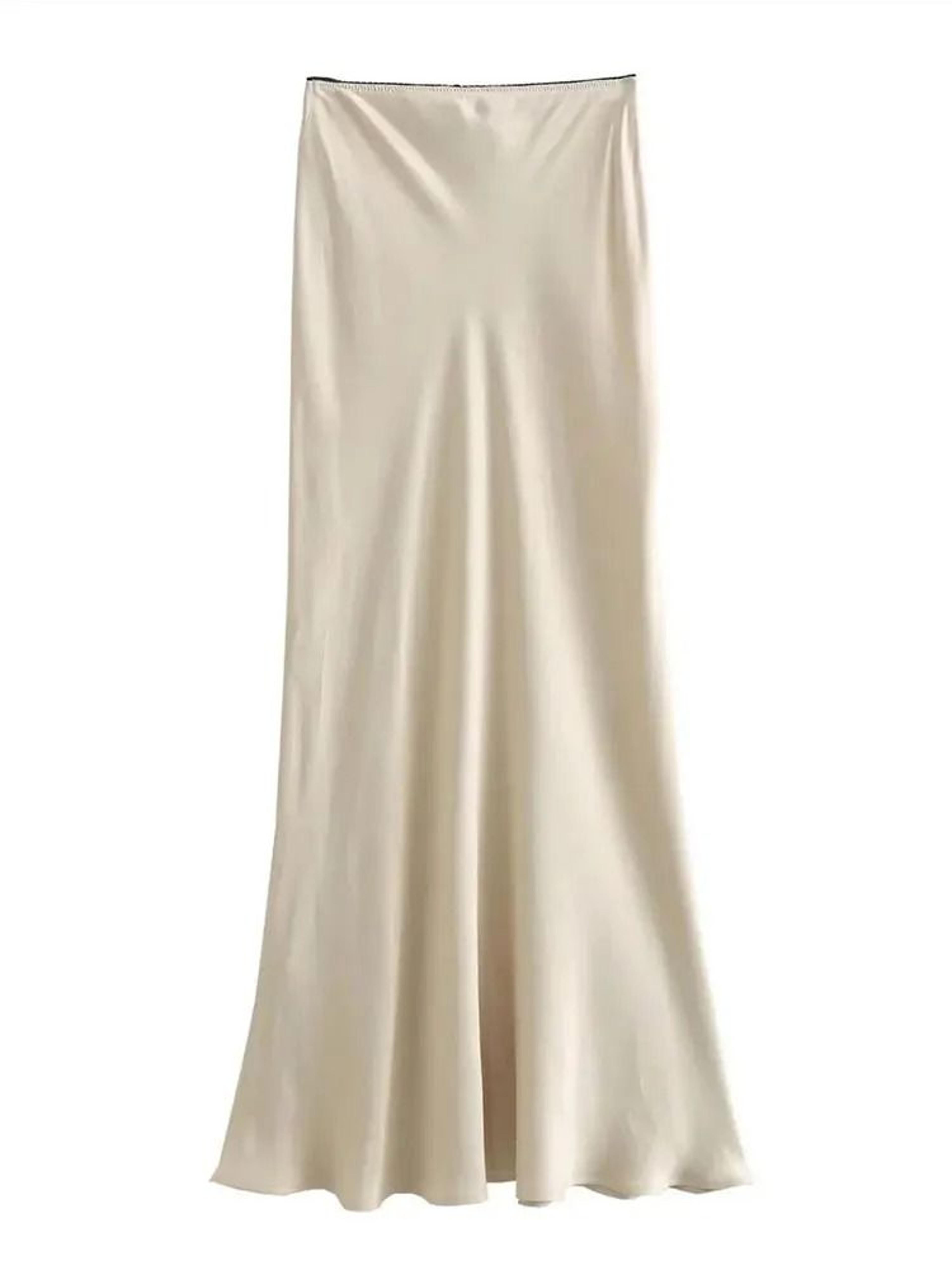 Mooyufon Vintage Satin HighWaist Long Skirt  Spring 2024 Chic Bow Decoration HLine Skirt 4