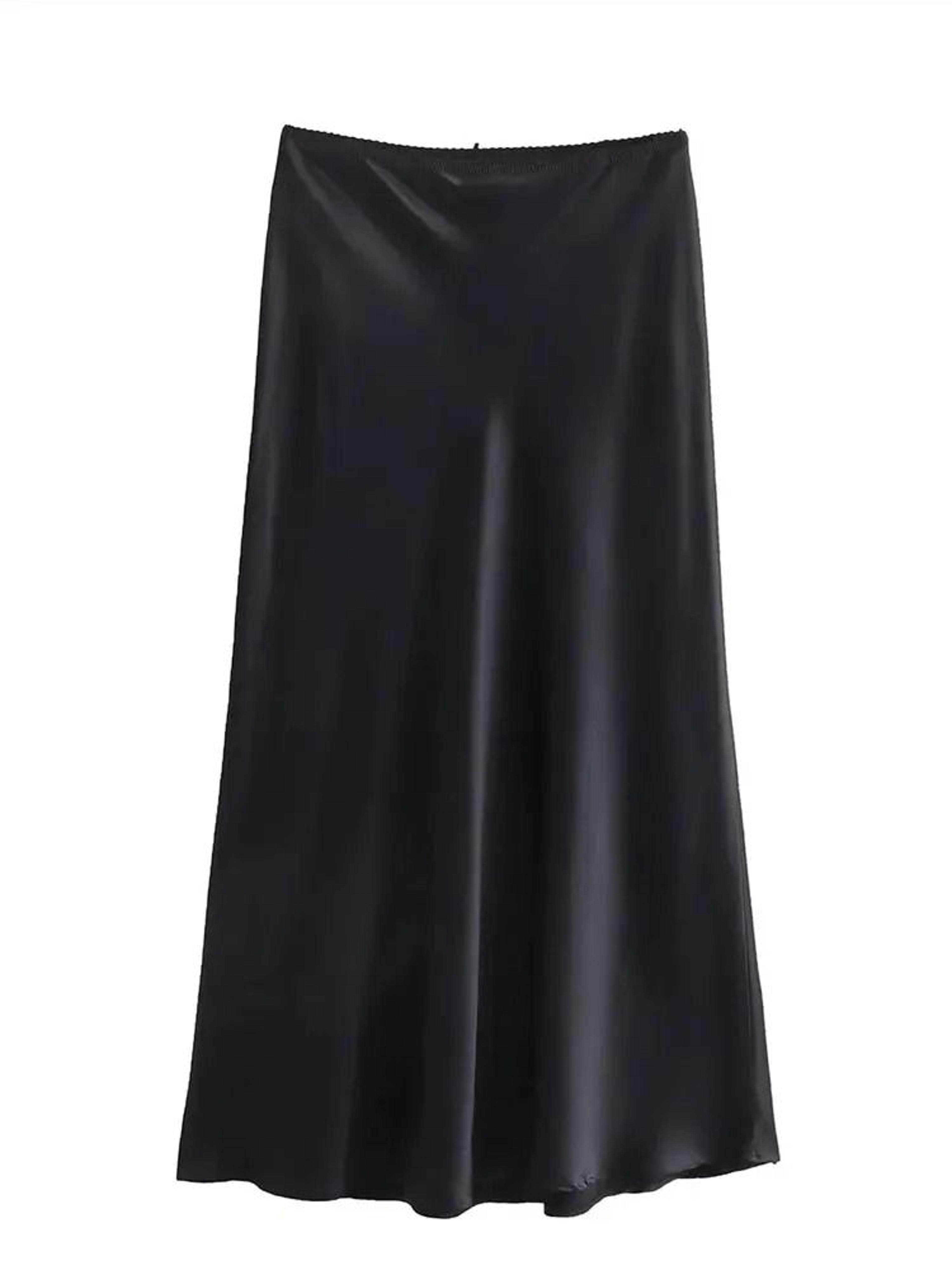 Mooyufon Vintage Satin HighWaist Long Skirt  Spring 2024 Chic Bow Decoration HLine Skirt 6