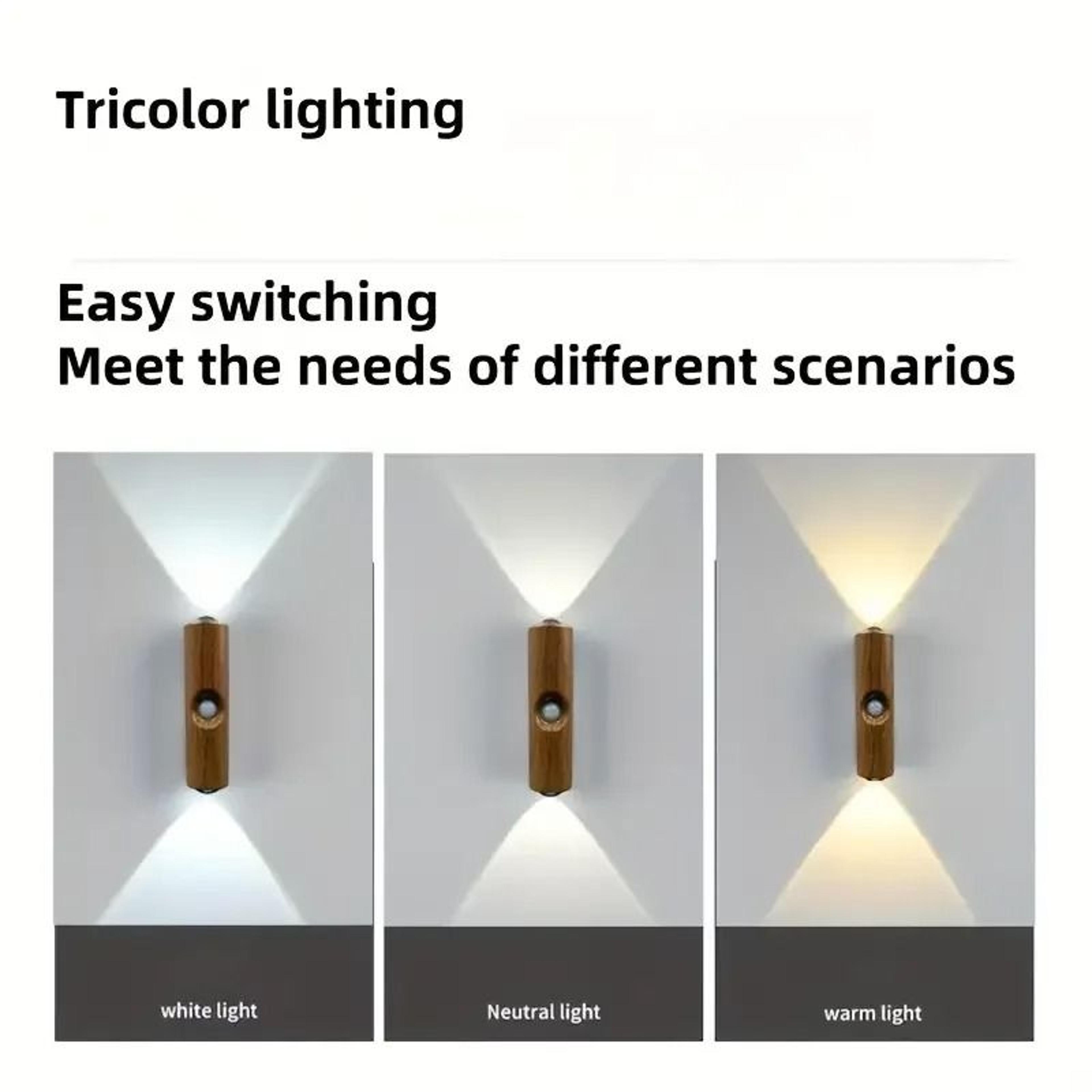LED Smart Motion Sensor Night Light  Rechargeable Bedside Induction Wall Lamp For Hallways 1