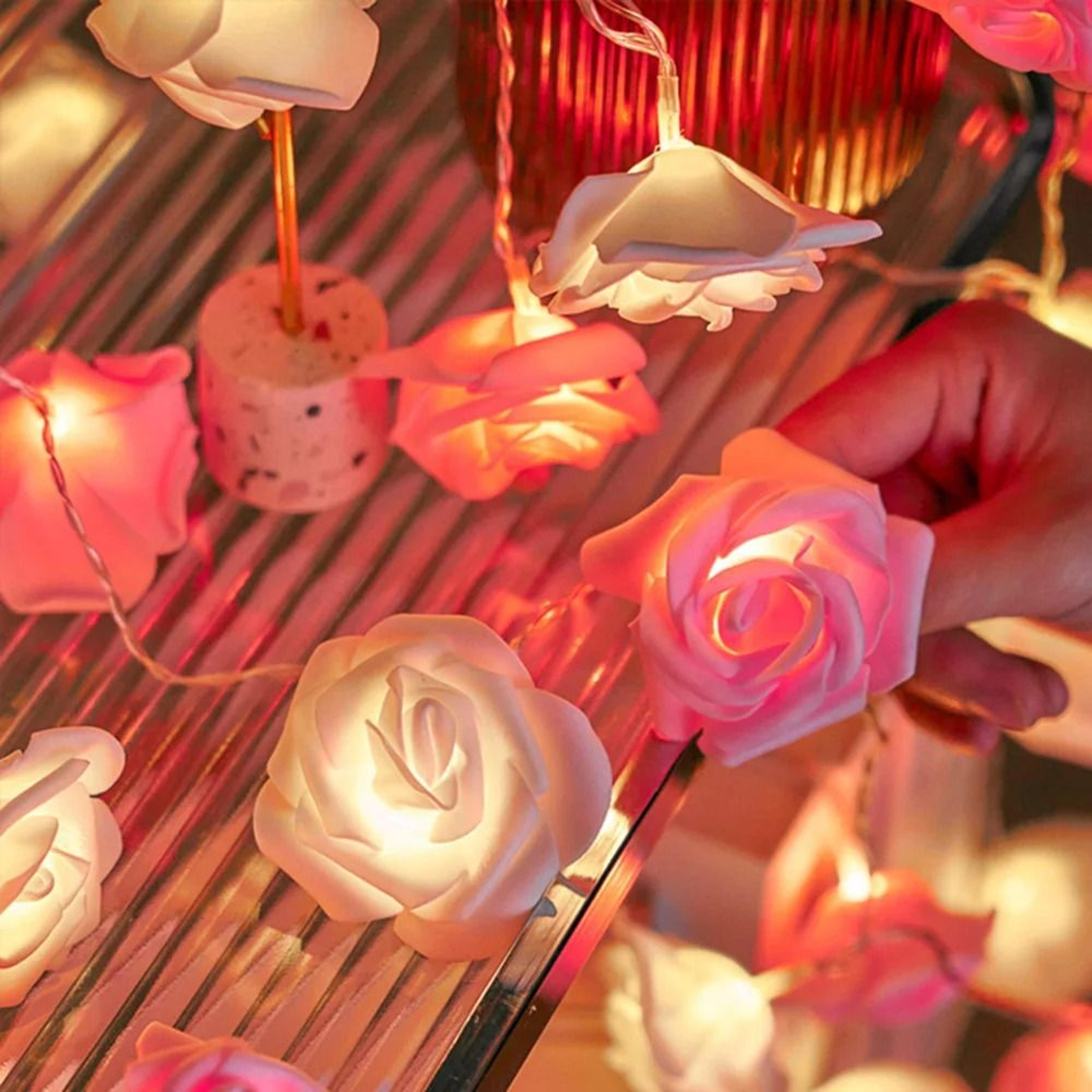 Rose Flower LED String Lights  HighPerformance Battery Operated Garland For Weddings  Decor 1