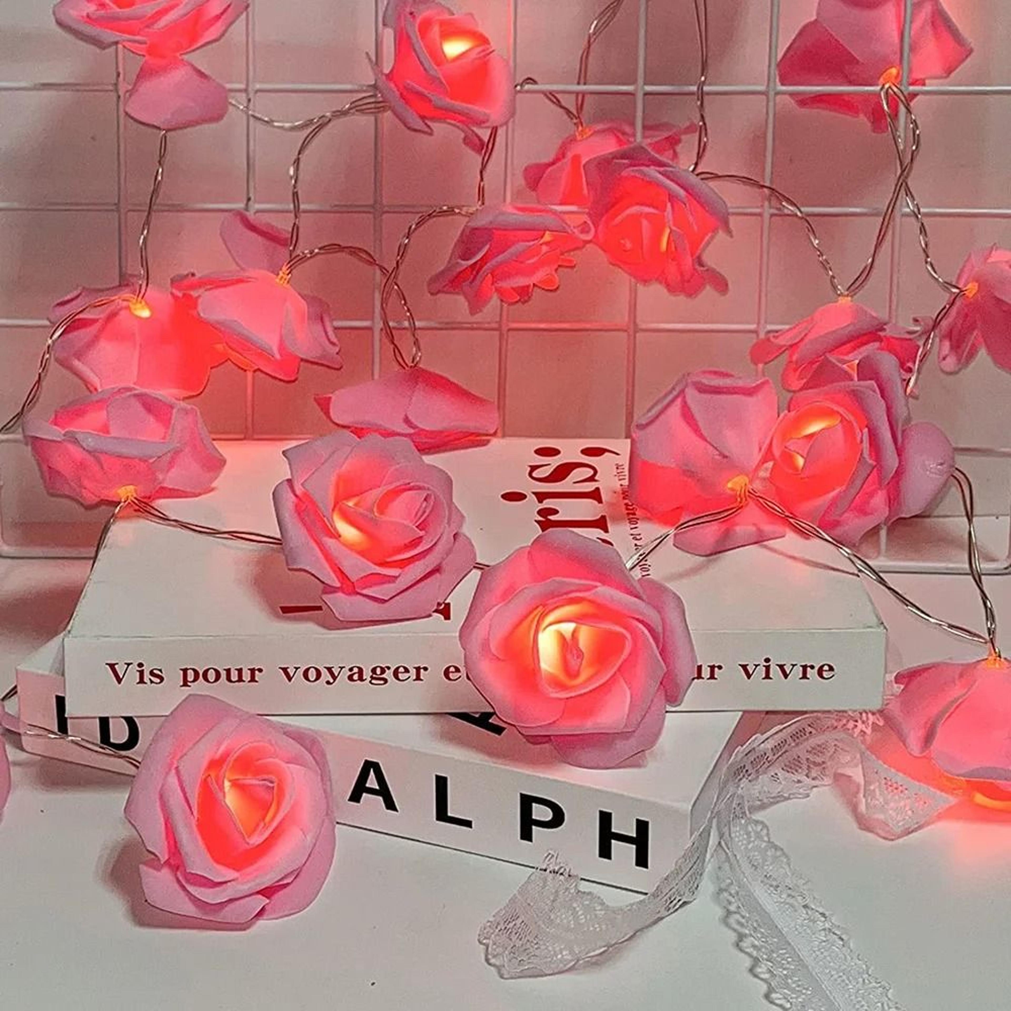 Rose Flower LED String Lights  HighPerformance Battery Operated Garland For Weddings  Decor 7