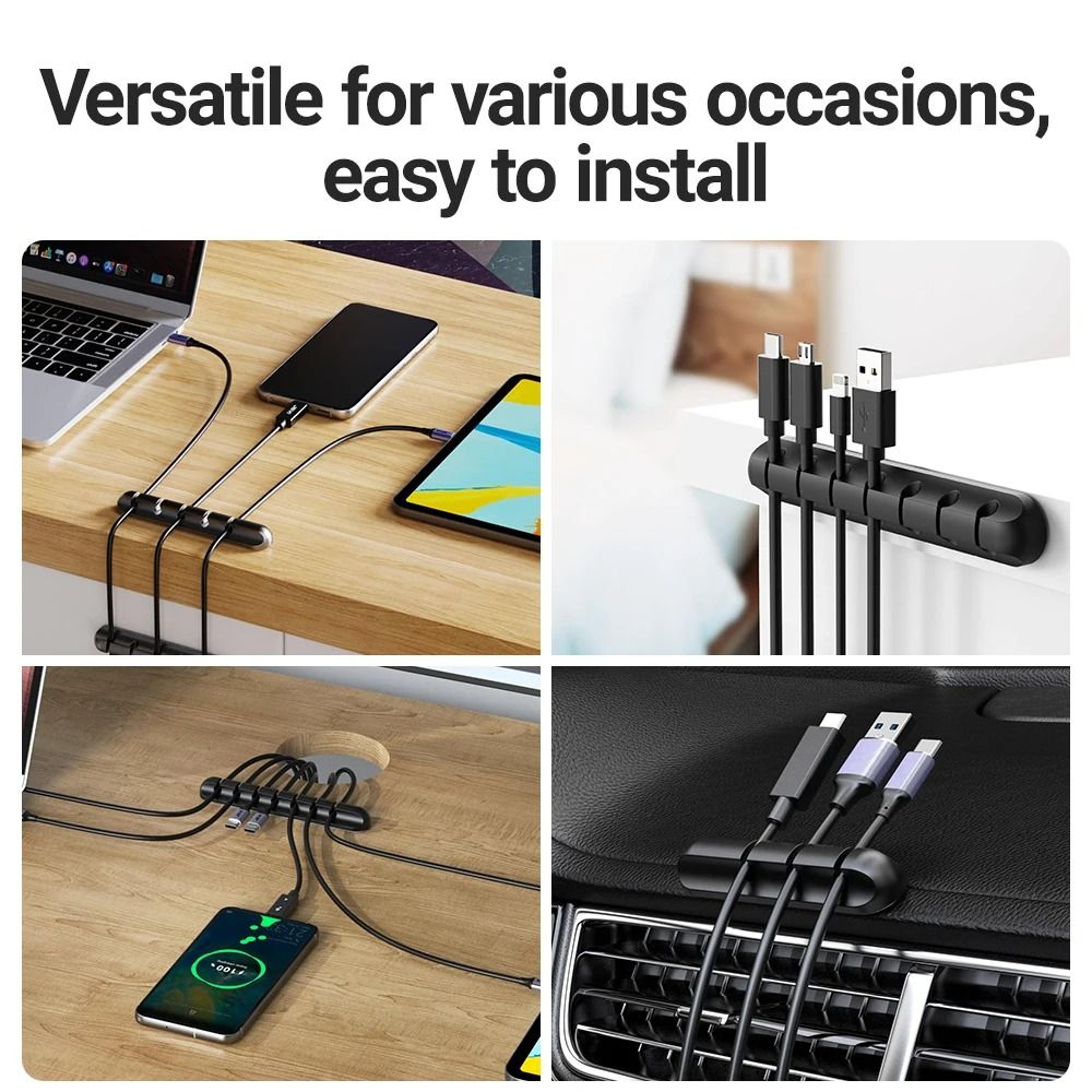 ProSeries Adhesive Cable Management Set  HighPerformance Desktop Cord Holder  SurfaceSafe Wire Orga 1