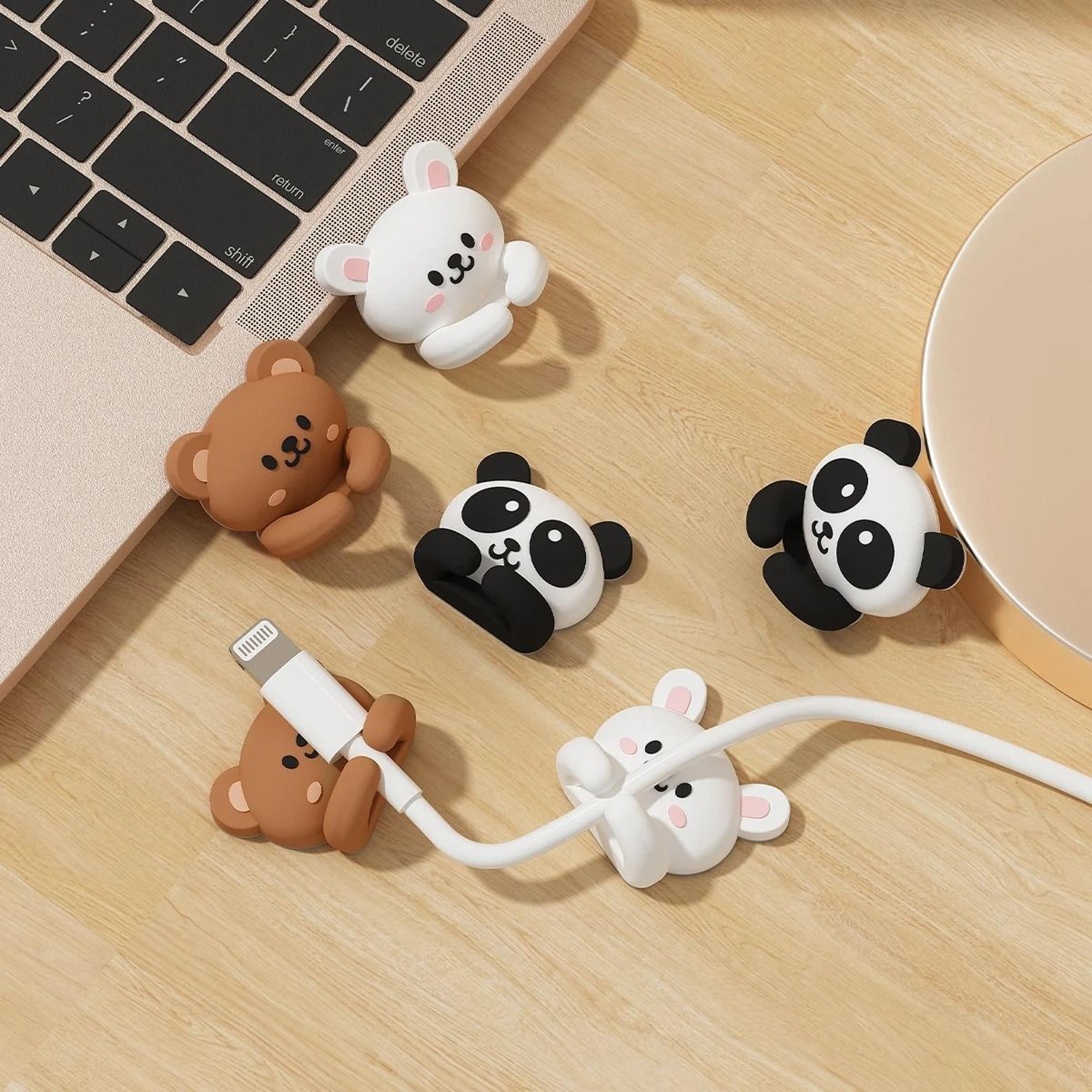 WORTHBUY Cute Desktop Cable Managers  HighPerformance SelfAdhesive USB Cord Clips  Desk Accessories 2