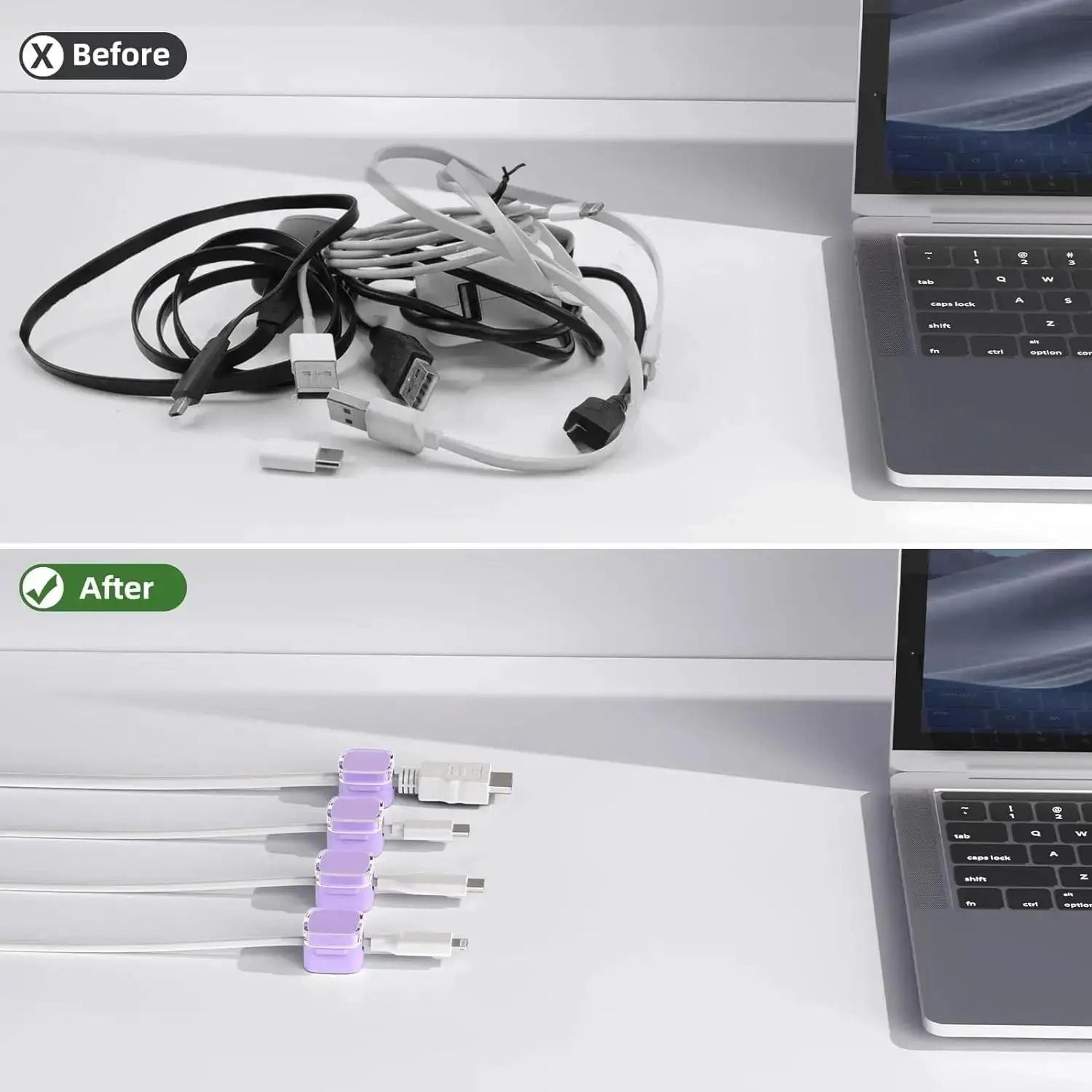 Adjustable Magnetic Cable Clips  HighPerformance UnderDesk Wire Management  Smooth Cord Holder 1