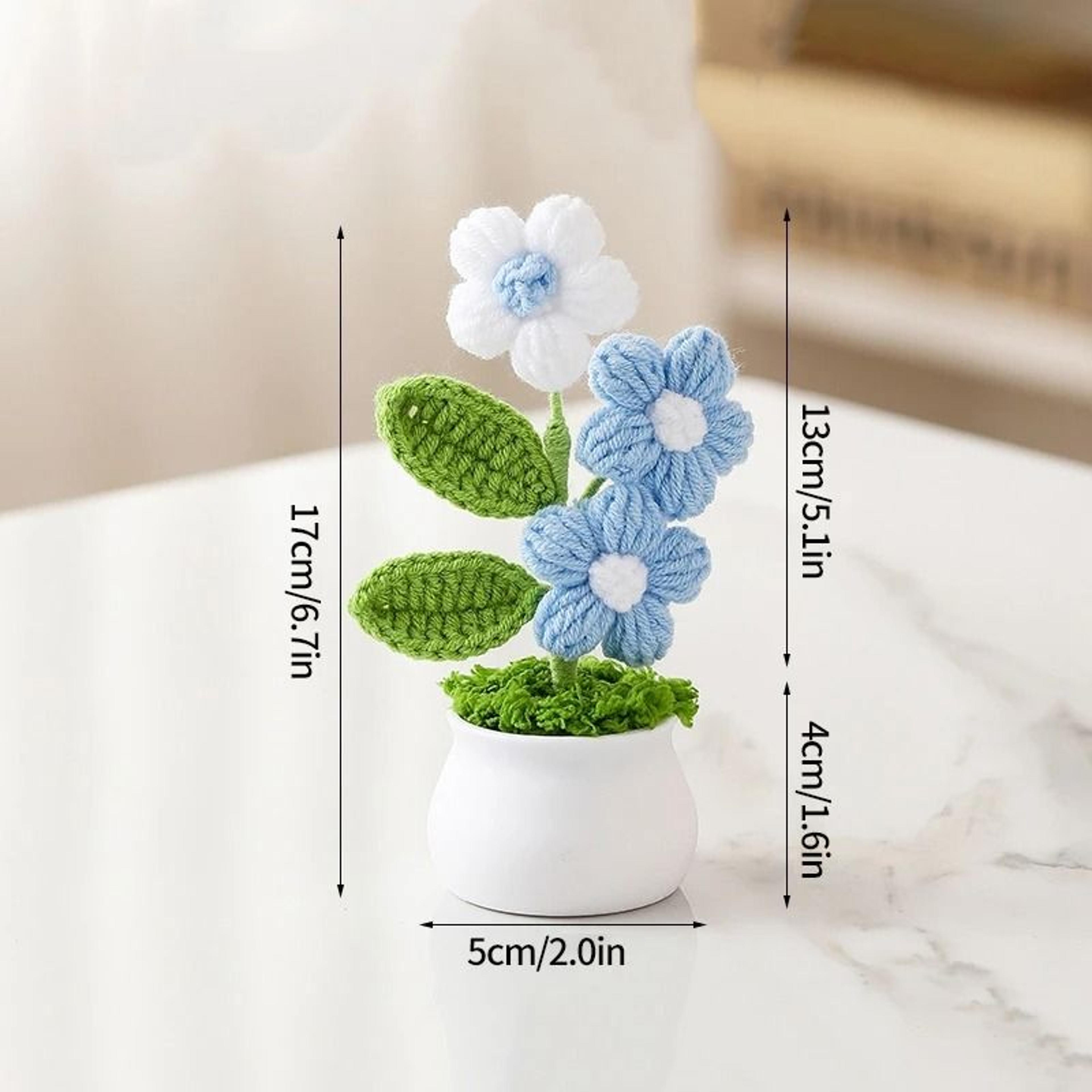 Finished Sunflower Crochet Plant  HighPerformance HandWoven Artificial Flower  Desktop Decoration 29