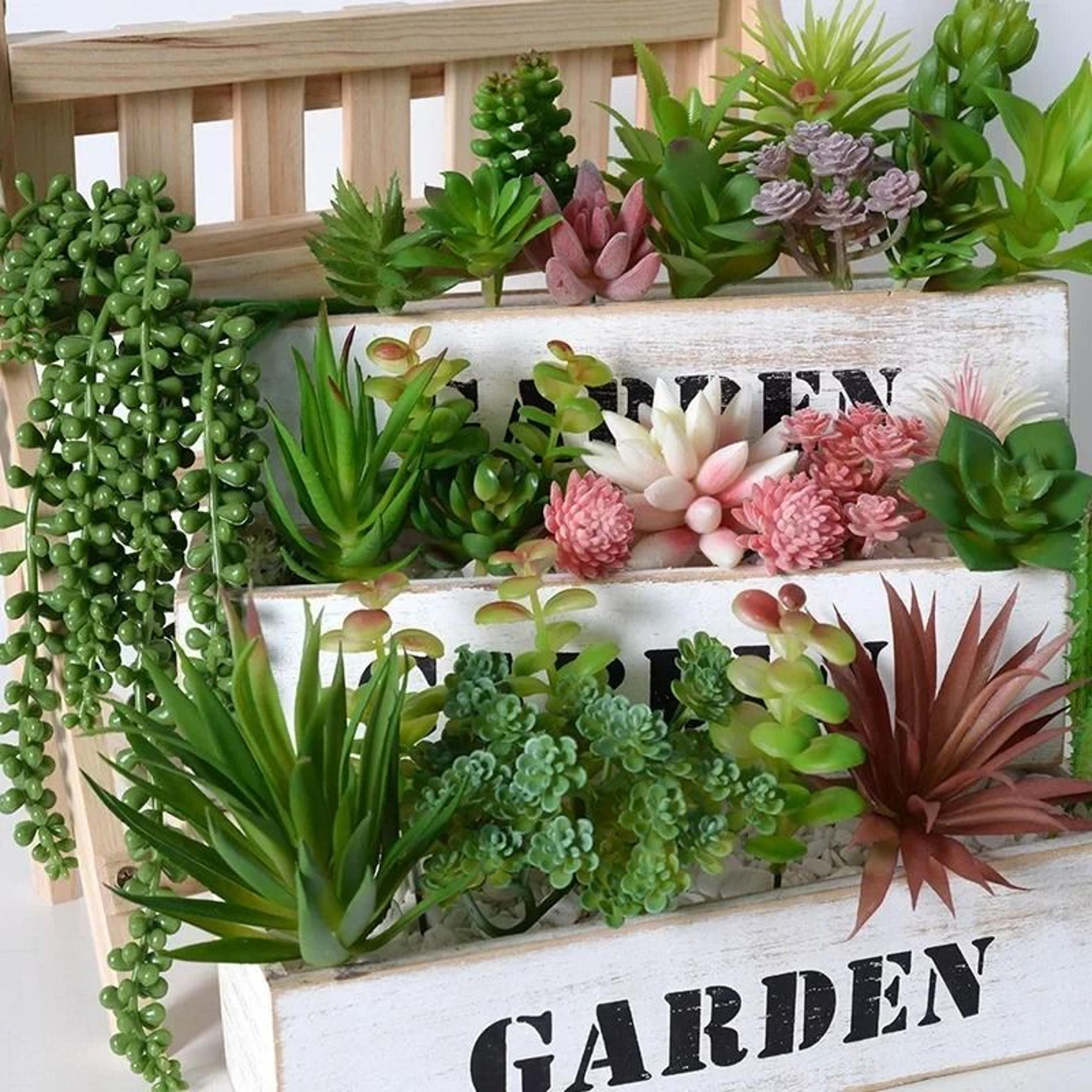 12Piece Green PVC Succulent Set  HighPerformance Faux Plant Collection For Home Garden  Small Bonsa 1