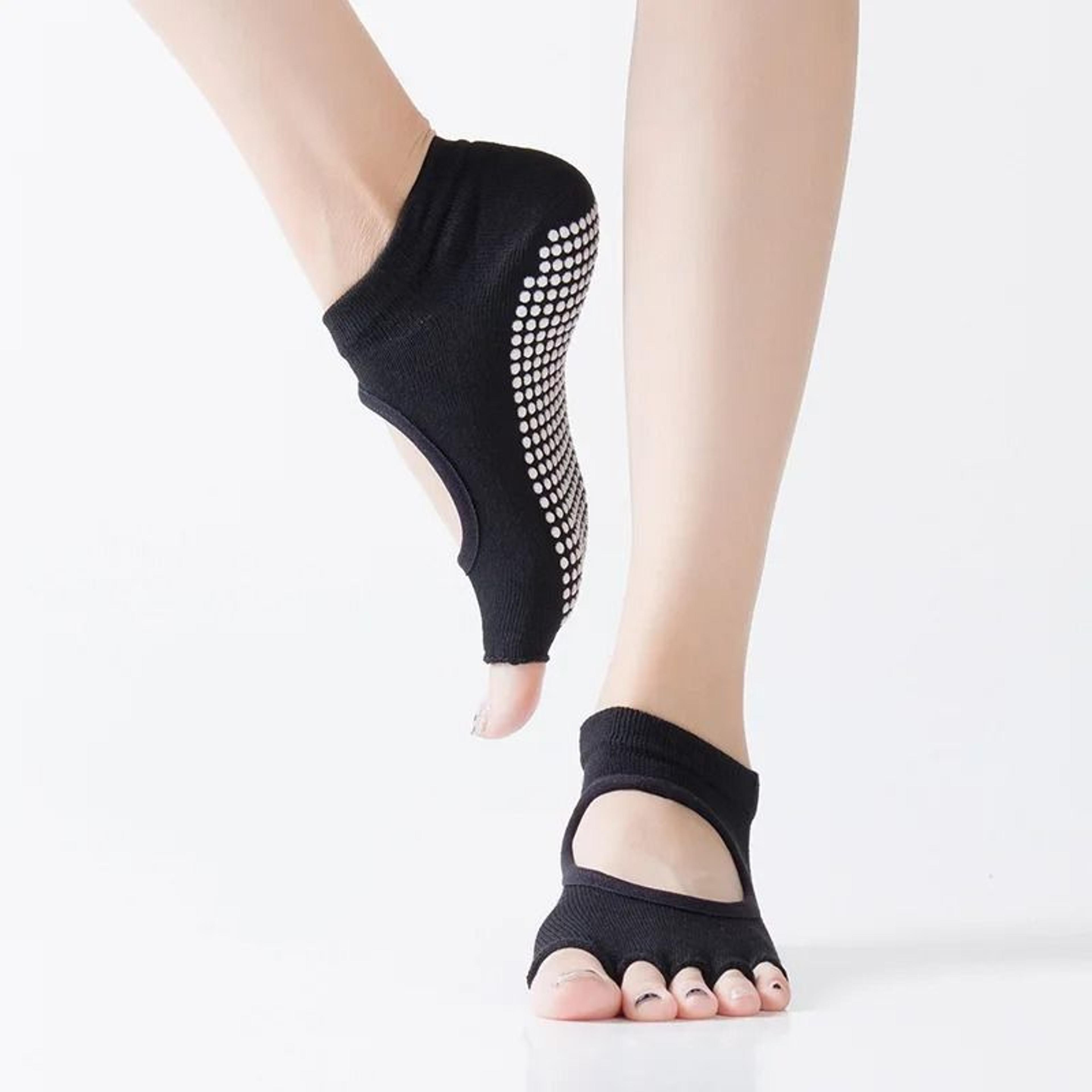 Women Five Toe Backless Pilates Socks Non Slip Fitness Workout Yoga Socks Breathable Sports Ballet  7