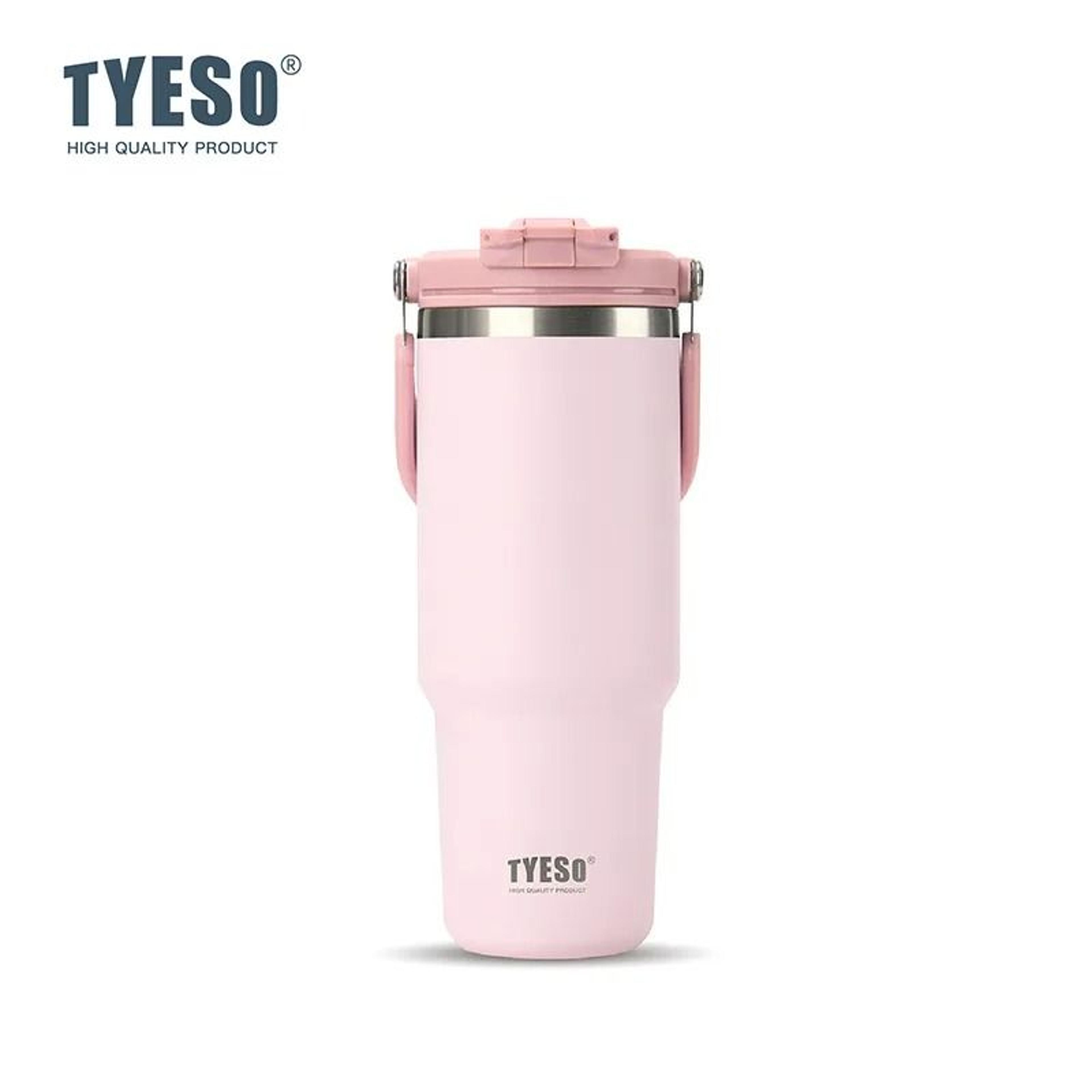 Tyeso LargeCapacity Thermos Handle Vacuum Cup DualDrink Coffee Mug Stainless Steel Ice Cup Car Bott 8