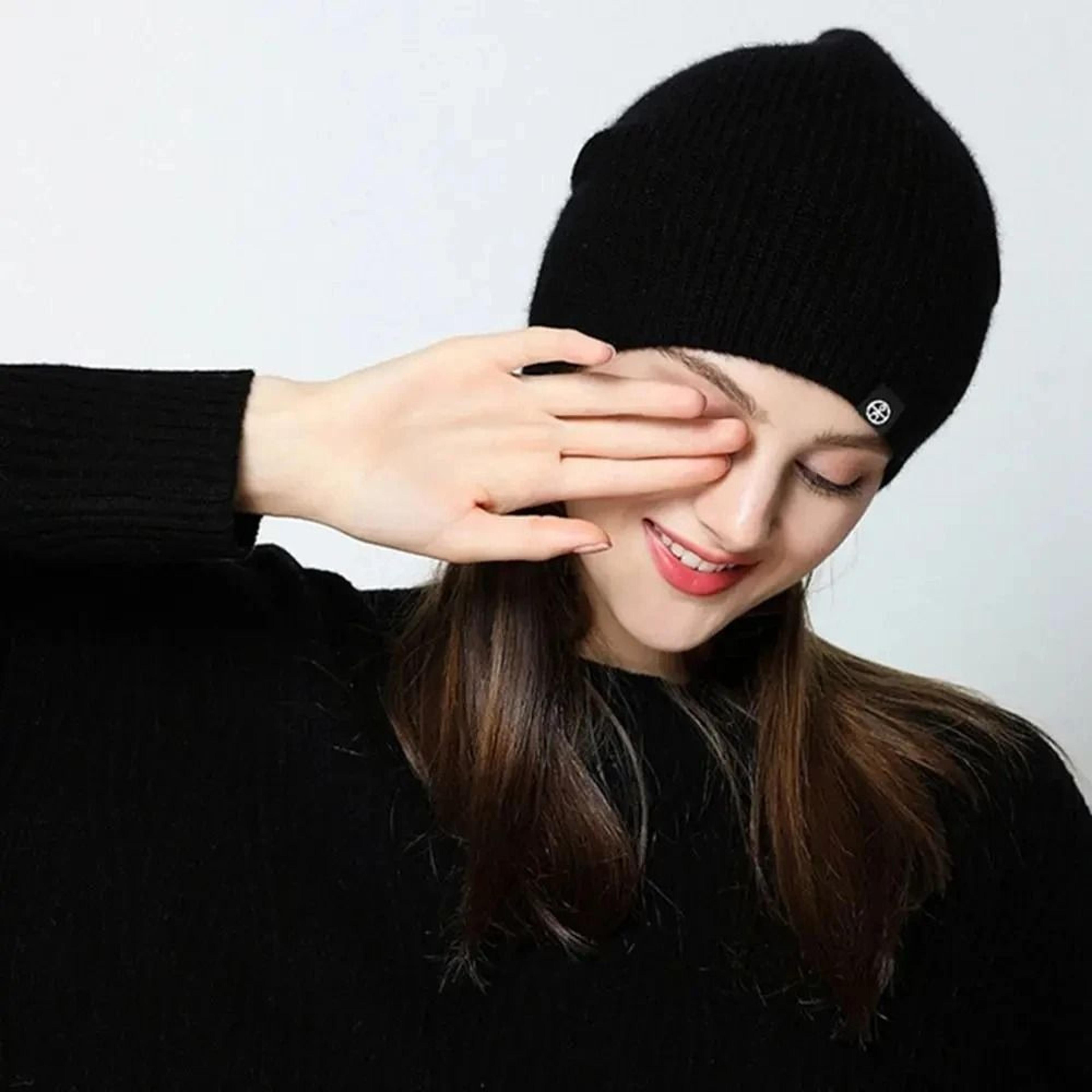 Autumn Winter Unisex Fleece Lined Knitted Beanie Loose Warm Ear Protection Thick Woolen Hat Windpro 2