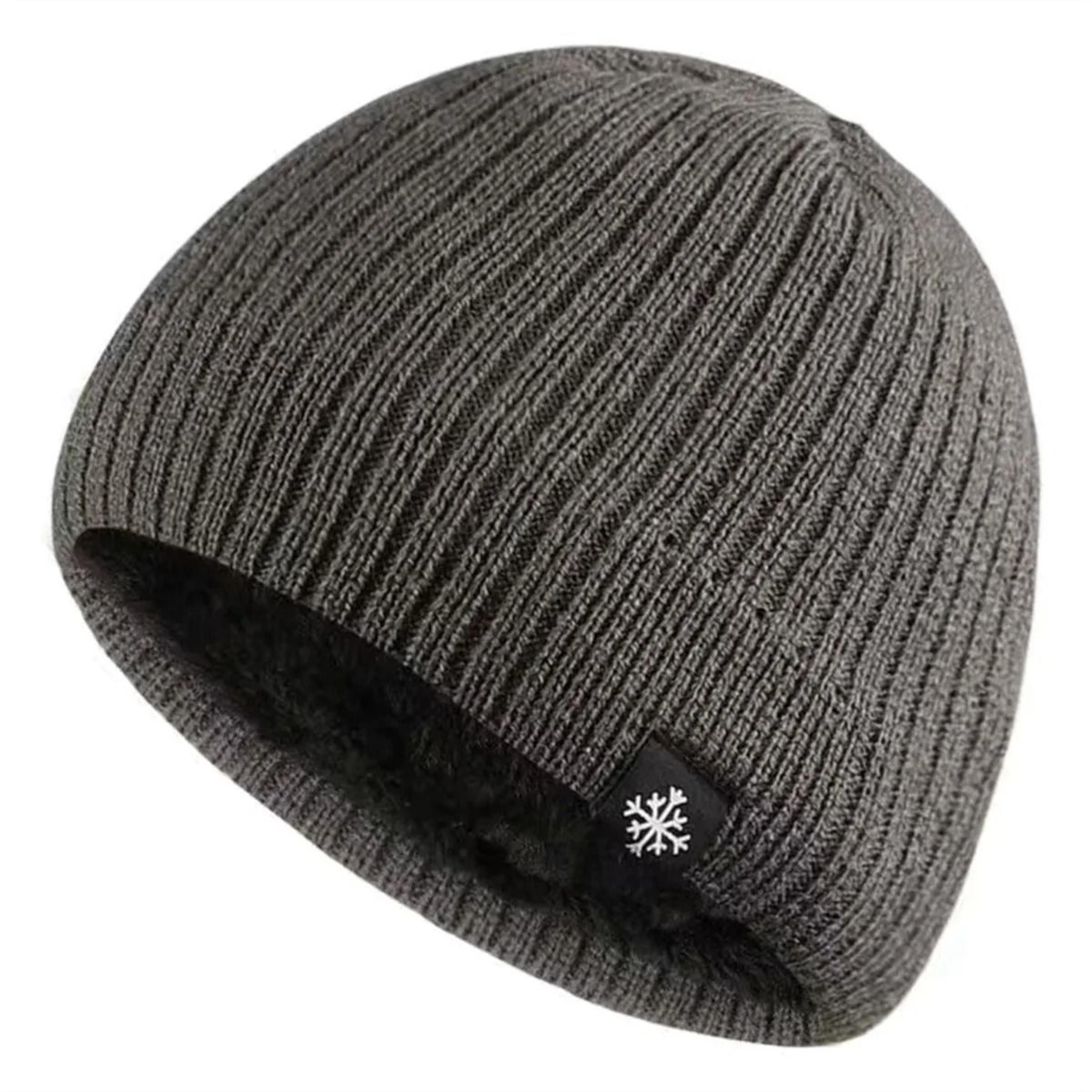 Autumn Winter Unisex Fleece Lined Knitted Beanie Loose Warm Ear Protection Thick Woolen Hat Windpro 6