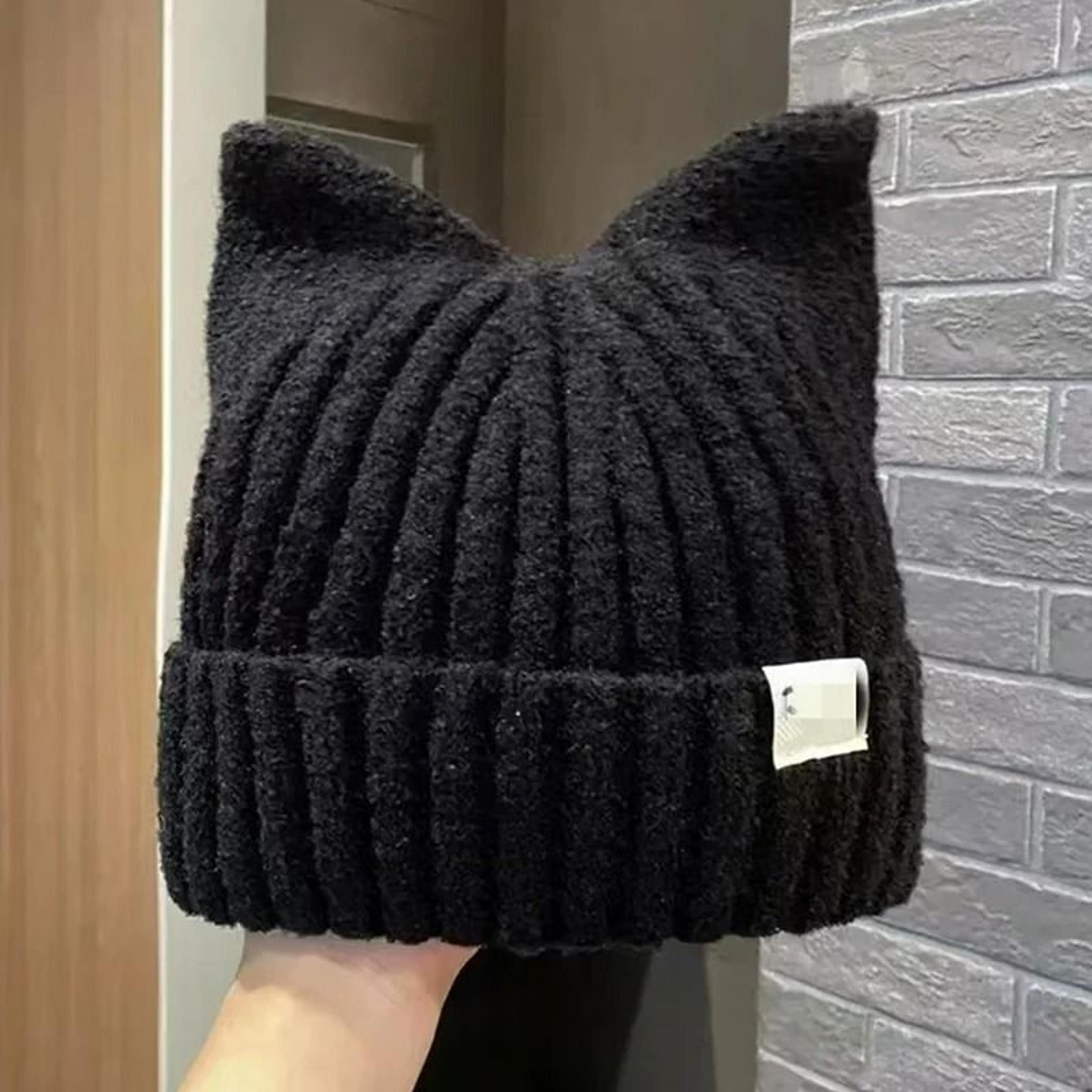 Cute Cat Ears Beanies For Women Autumn And Winter Warm Ear Protection Sweet Versatile Pullover Knit 6