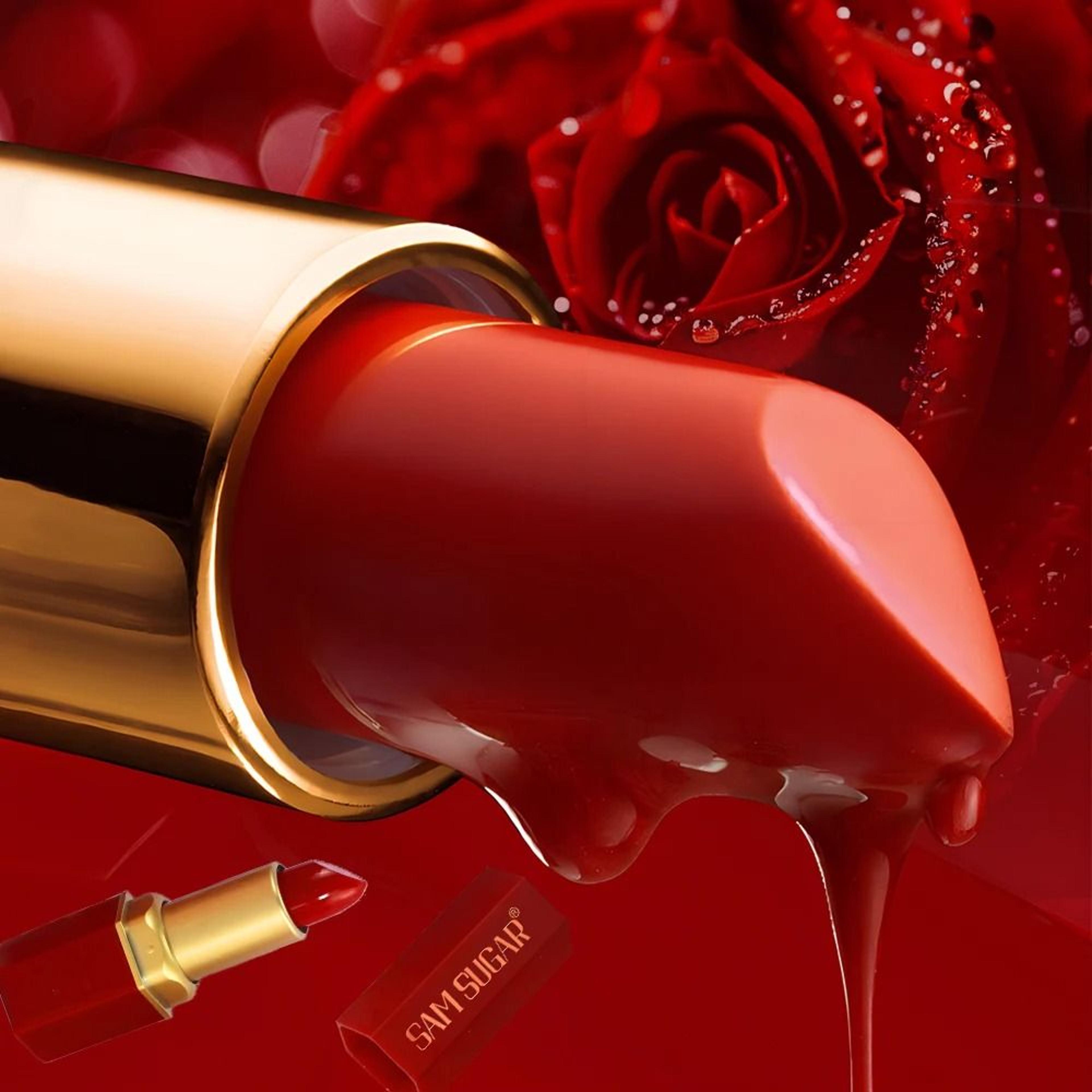 6PCS Gold Bar Tube Matte Lipstick Set  Pearlescent Glitter Velvet Texture Valentines Day Gift 2