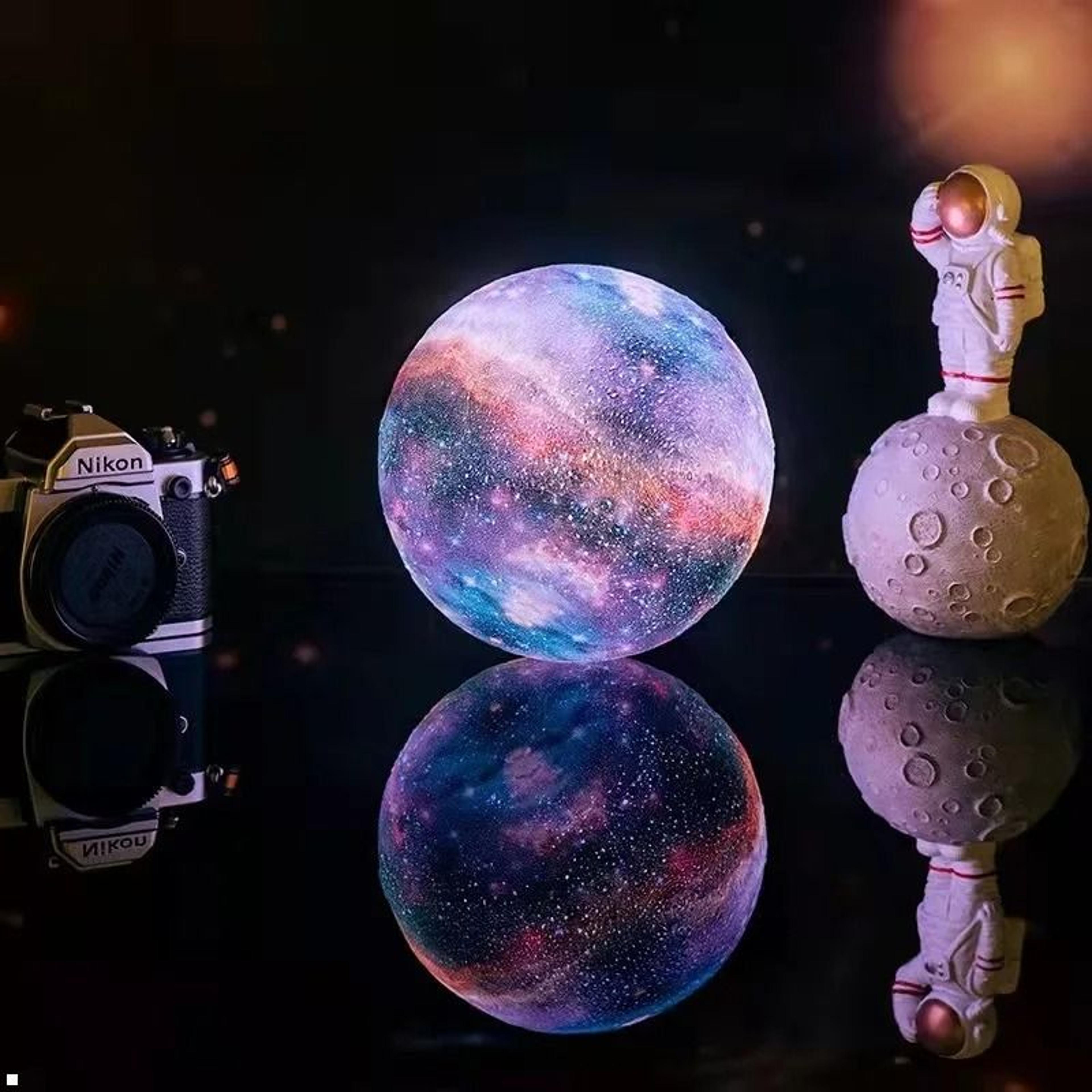 3D Print Moon Lamp  16Color Remote LED Night Light Rechargeable Bedroom Atmosphere Decor 2