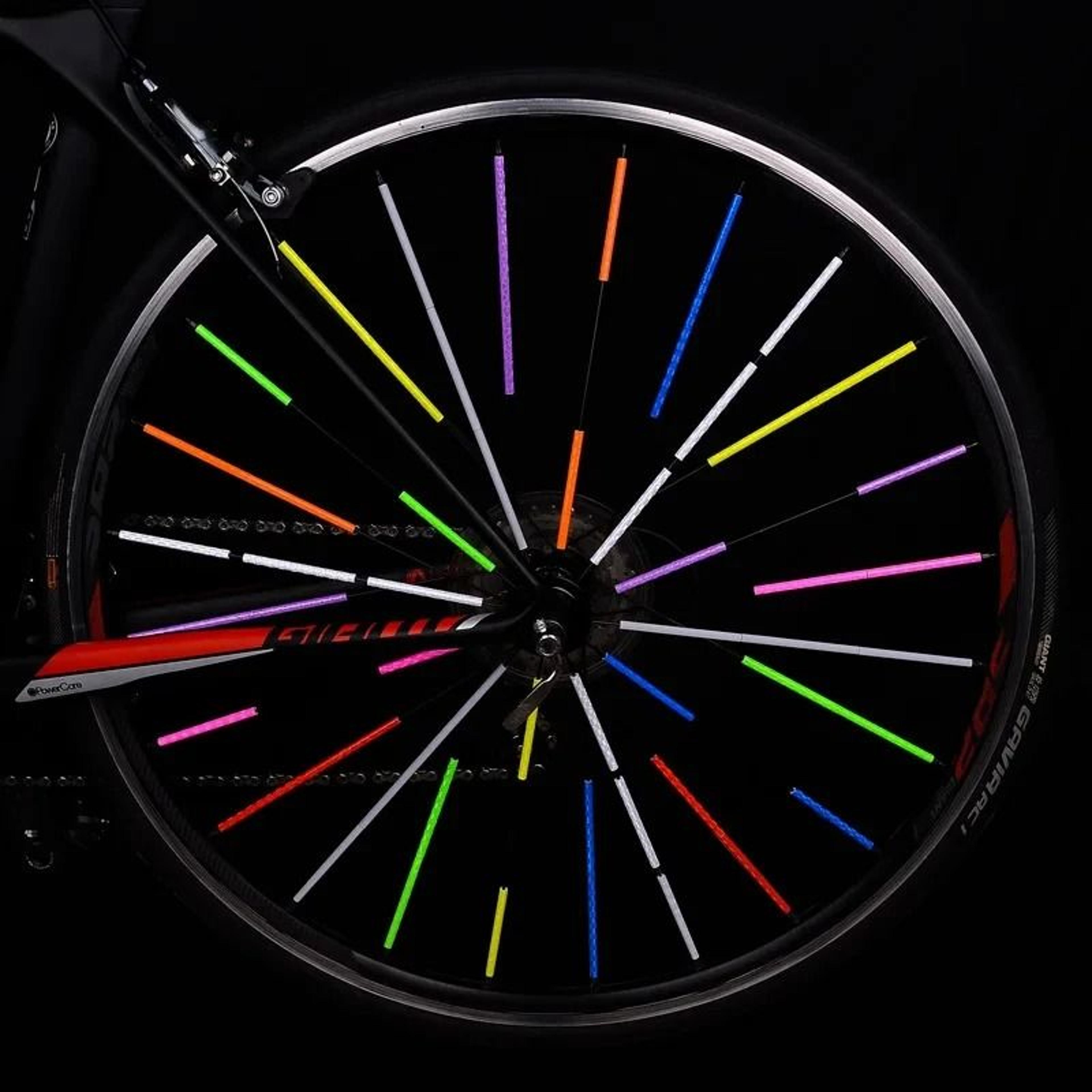 12Piece Bicycle Spoke Reflective Strips  HighVisibility DIY Safety Reflector Kit For MTB  Road Whee 1