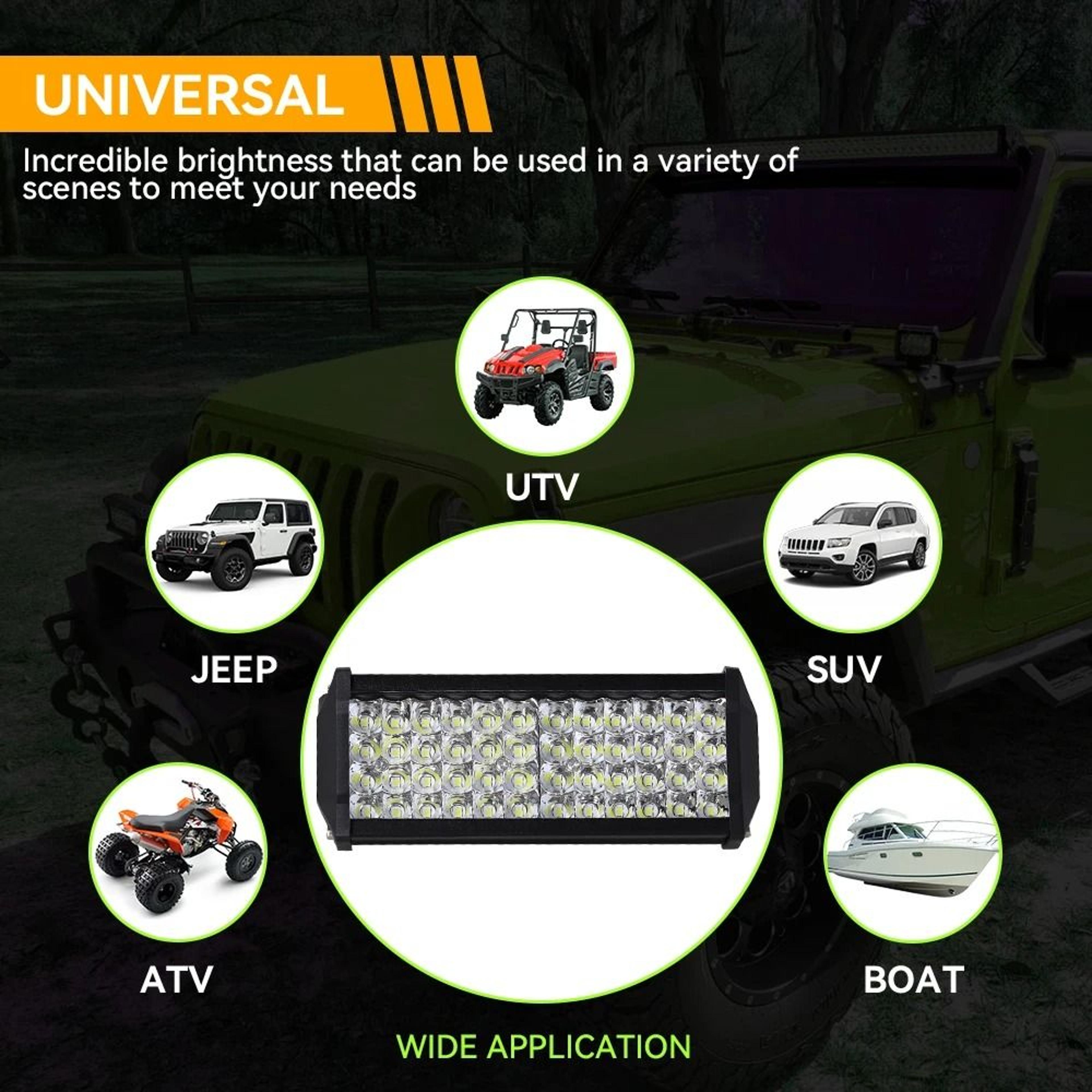 120W HighIntensity LED Light Bar  6000LM Spot  Flood Beam Work Light For Offroad Marine  Industrial 3