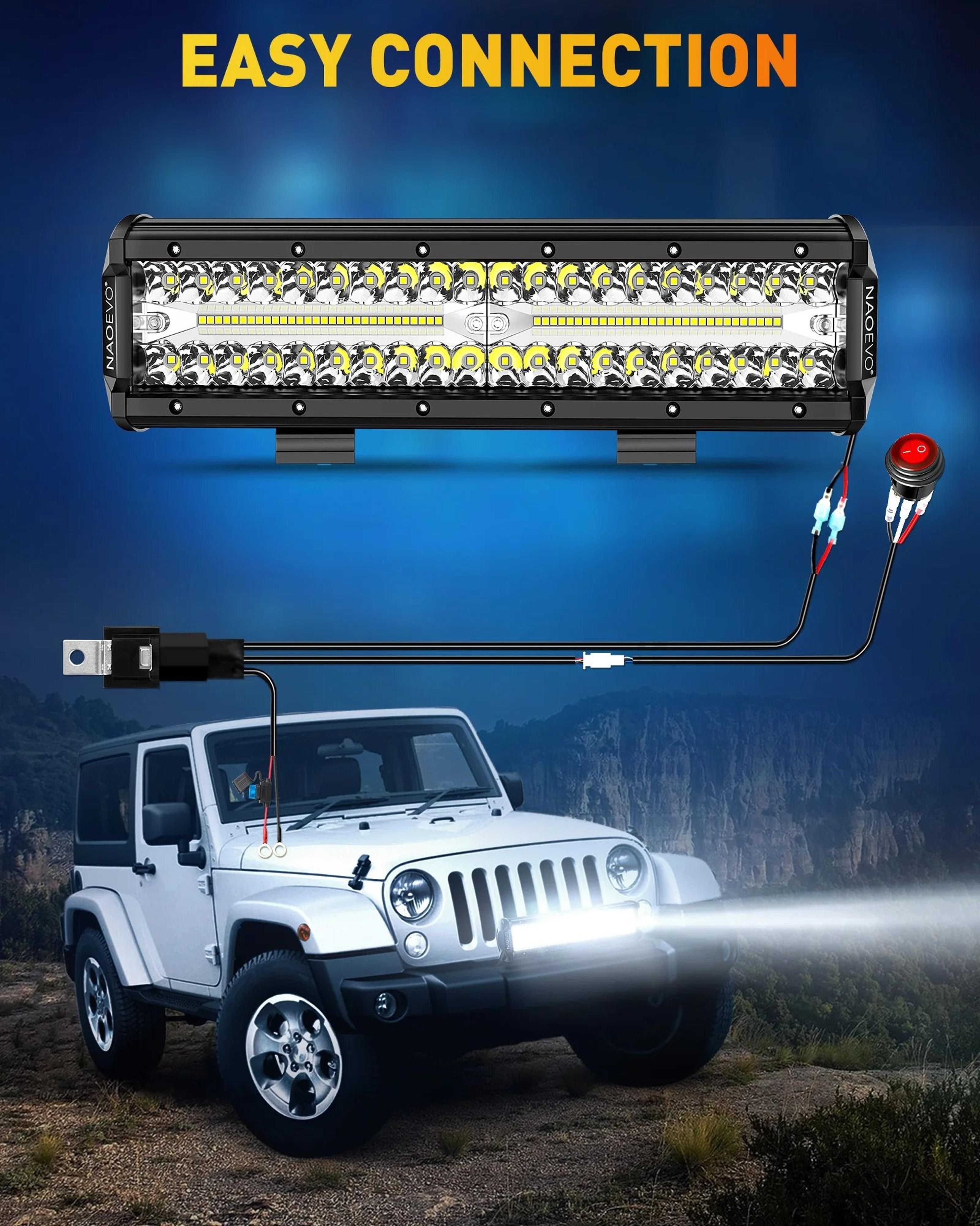 NAOEVO 12Inch HighIntensity Offroad Spotlight  HeavyDuty LED Work Light Bar For Trucks Tractors  Ma 4