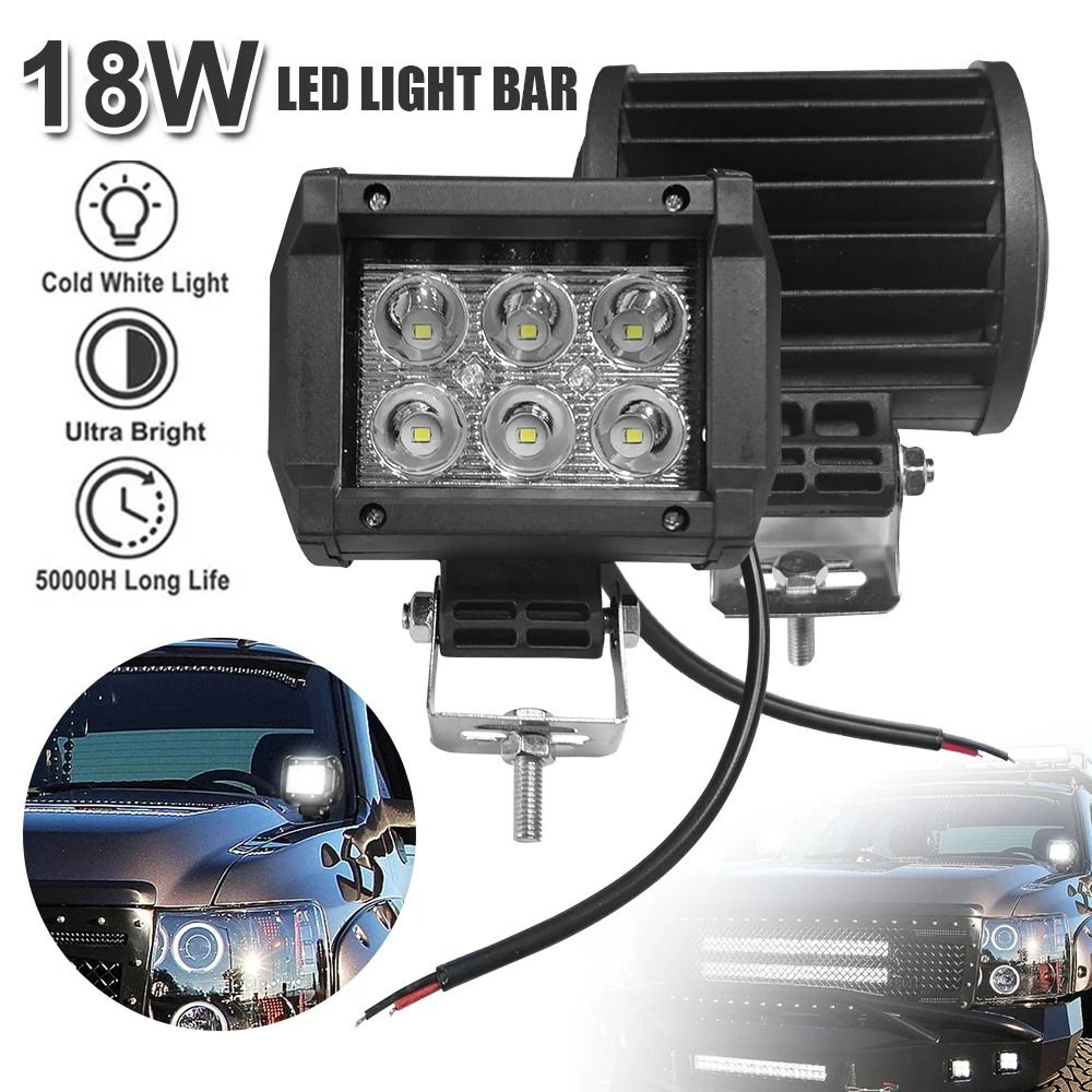 18W HighIntensity LED Work Light  4Inch Waterproof Spot  Flood Beam For Motorcycles OffRoad  Marine 4