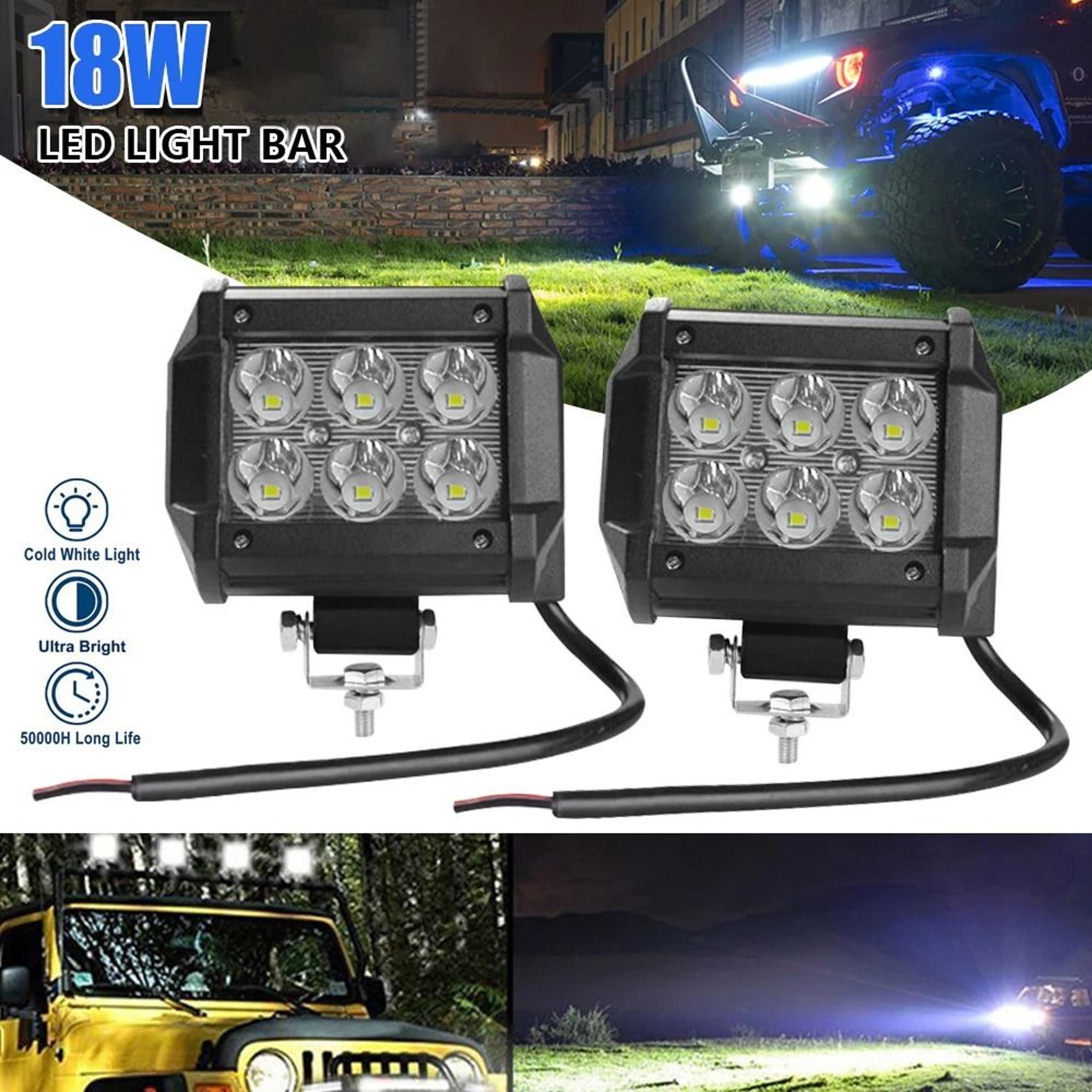 18W HighIntensity LED Work Light  4Inch Waterproof Spot  Flood Beam For Motorcycles OffRoad  Marine 5