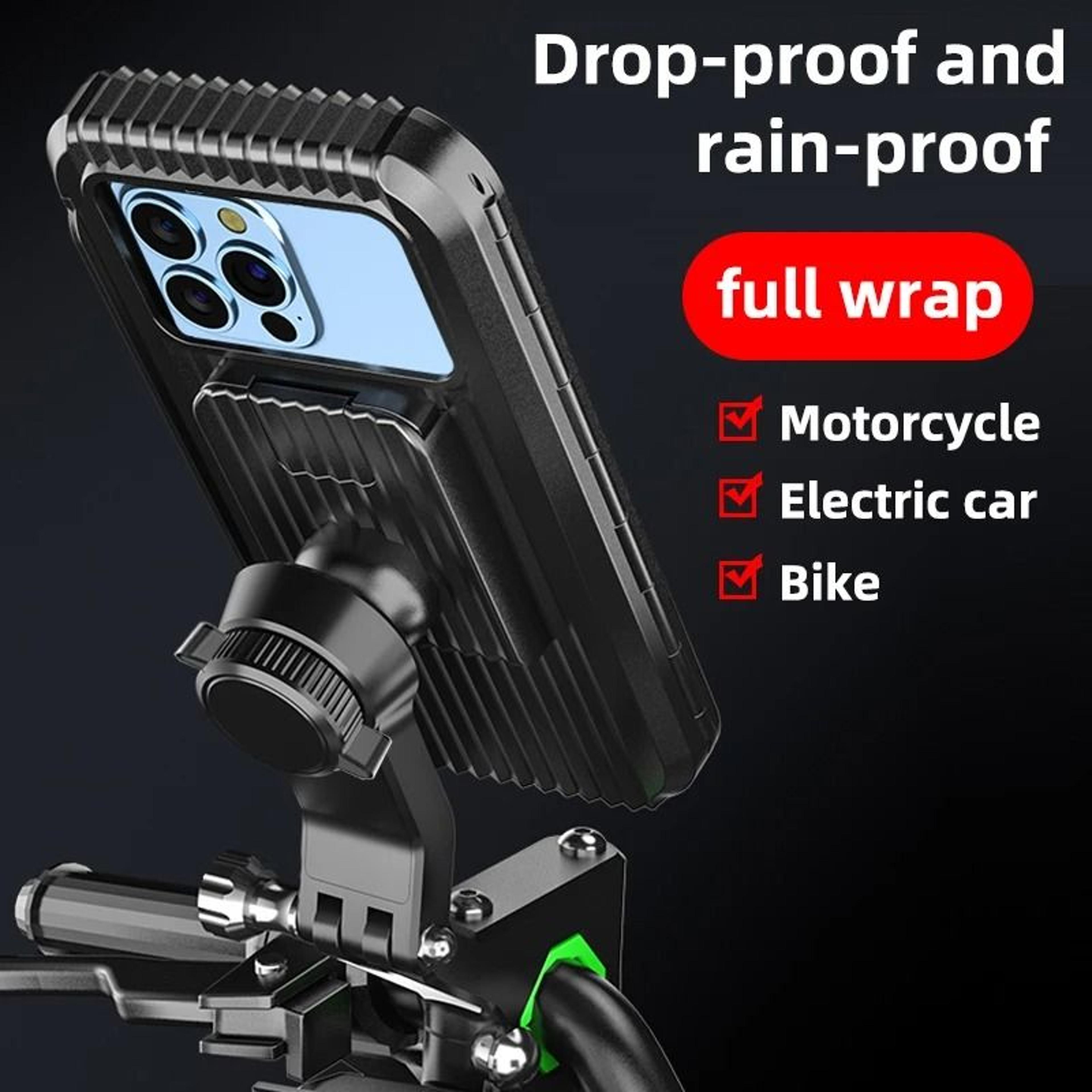 waterproof motorcycle & bicycle phone holder | 360° swivel adjustable universal gps support