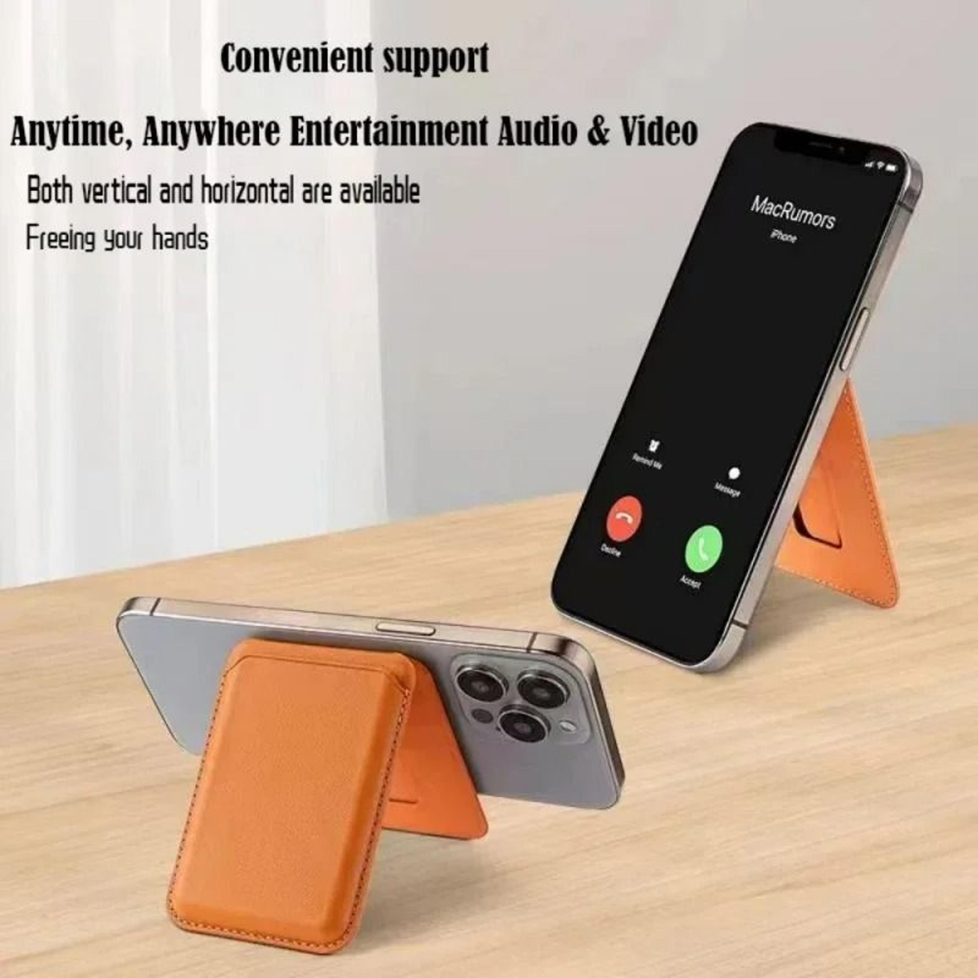 Strong Magnetic Leather Wallet With Hidden Stand  MagSafe Card Holder For IPhone 15 14 13 Pro Max 1