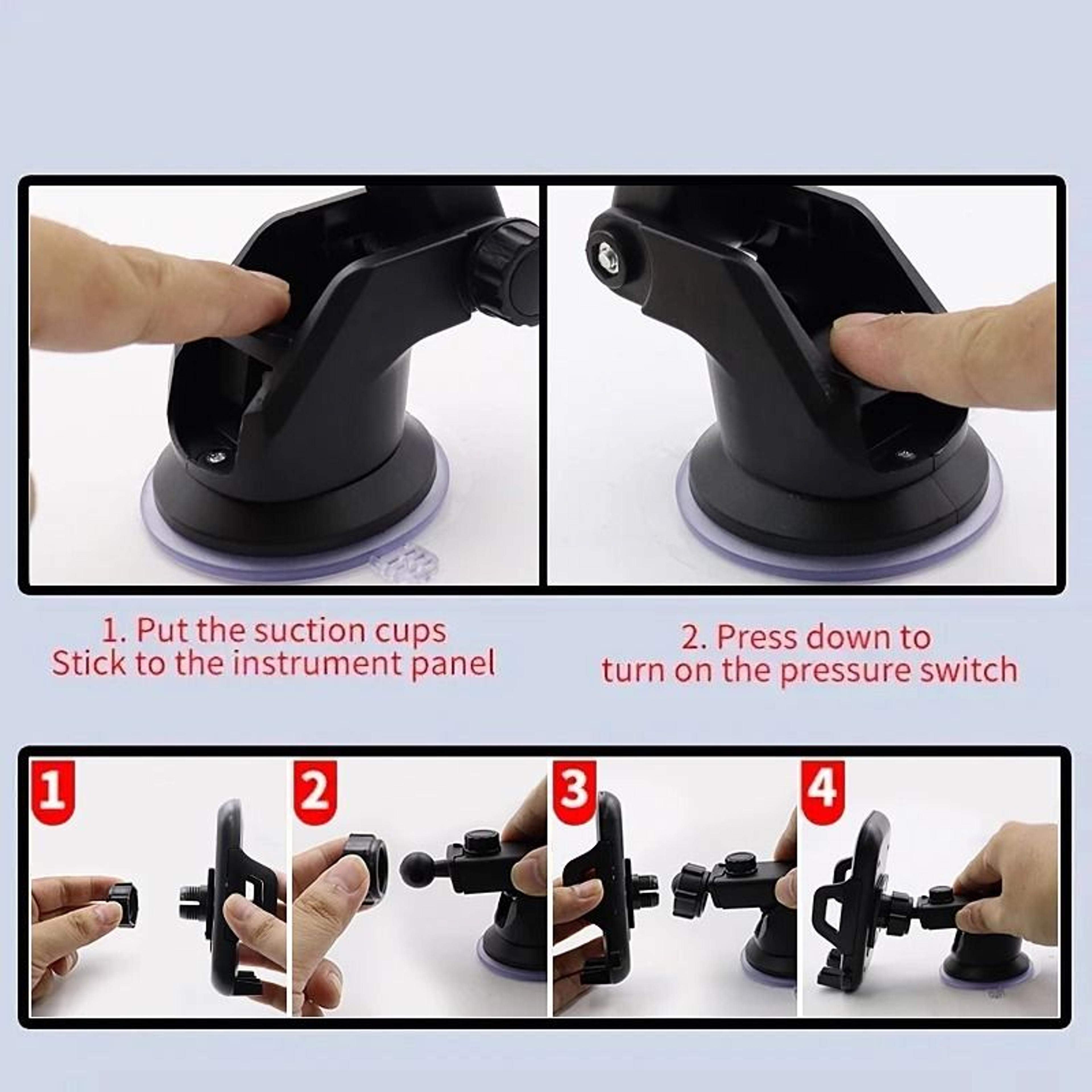 Universal 360 Sucker Car Phone Holder  HighStability Windshield  Dashboard Mount For Smartphones 5