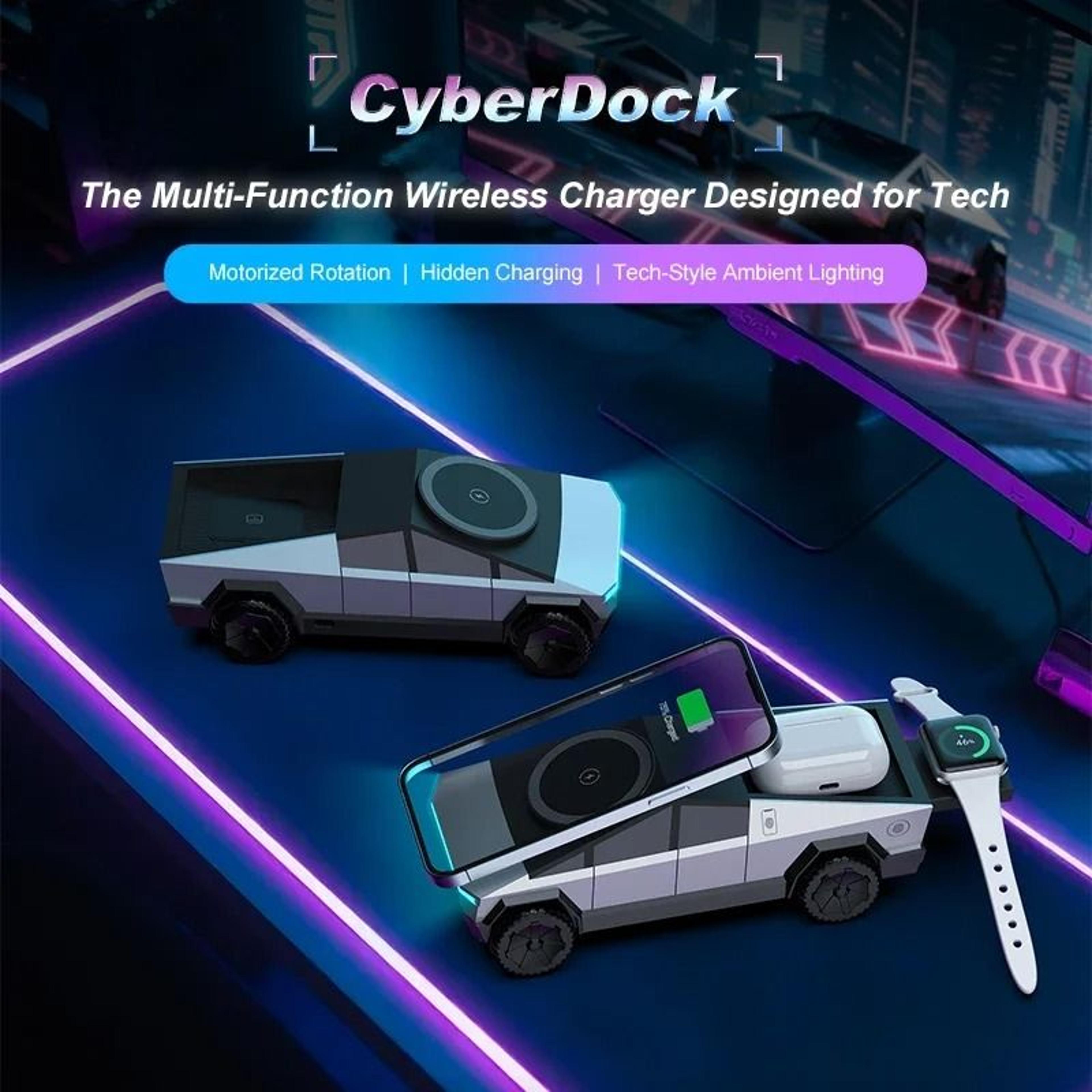 Cybertruck Desktop Qi2 Charger  3in1 Wireless Charging Station For IPhone Apple Watch  AirPods 3