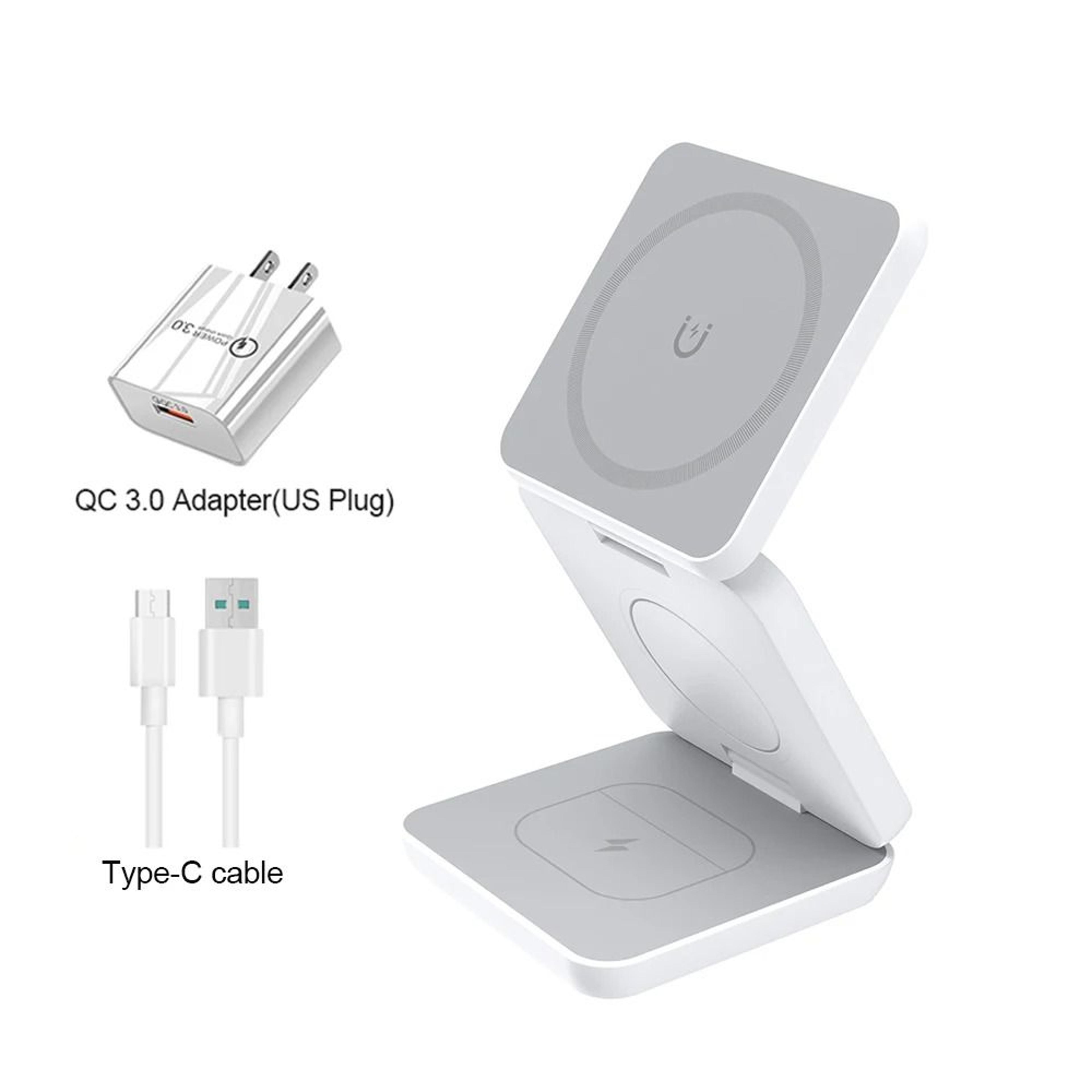 3in1 Foldable Magnetic Wireless Charging Station  Fast Charging Stand For IPhone 16 Series  Apple W 9