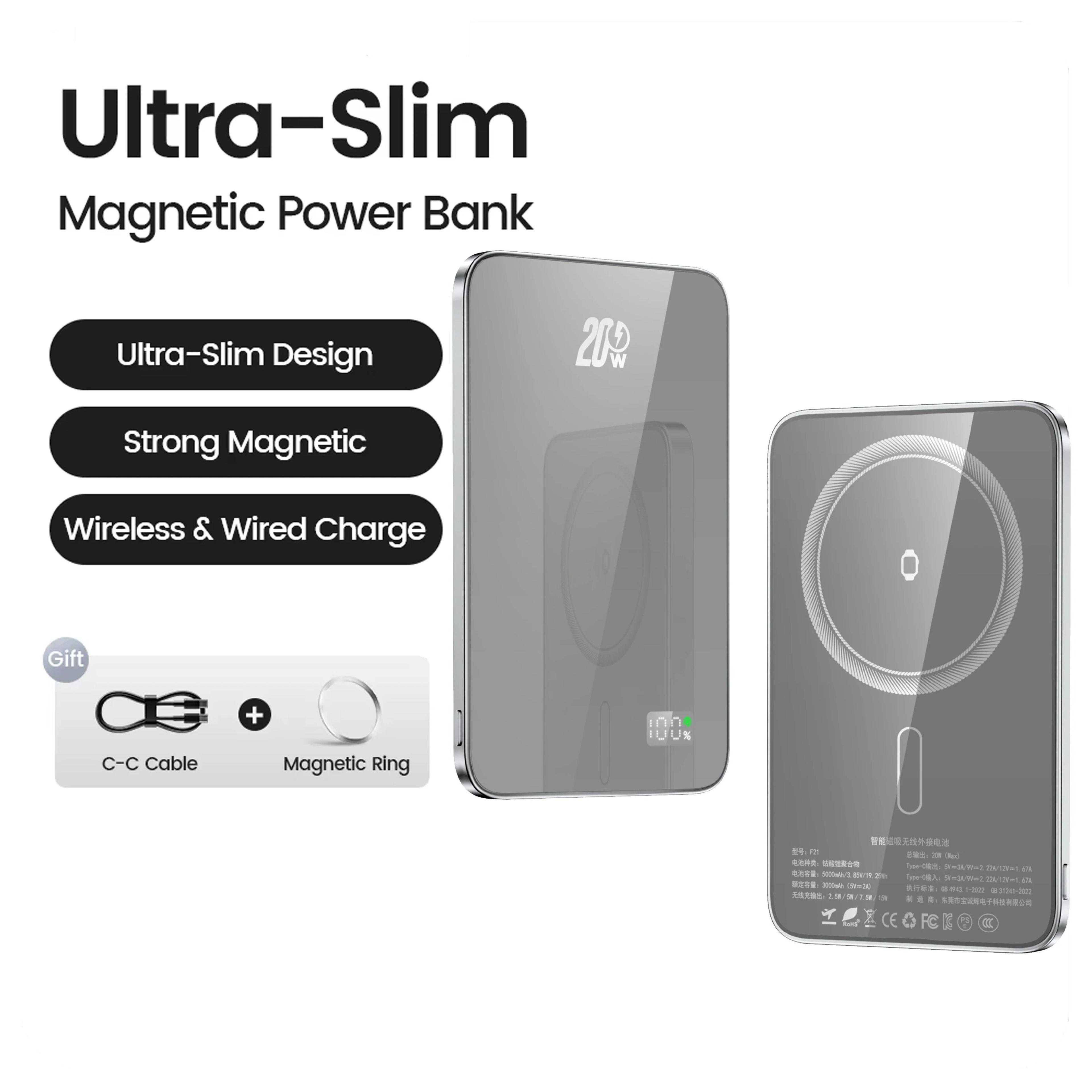 UltraSlim Magnetic Wireless Power Bank  10000mAh HighDensity Portable Battery For IPhone 16  Apple  9