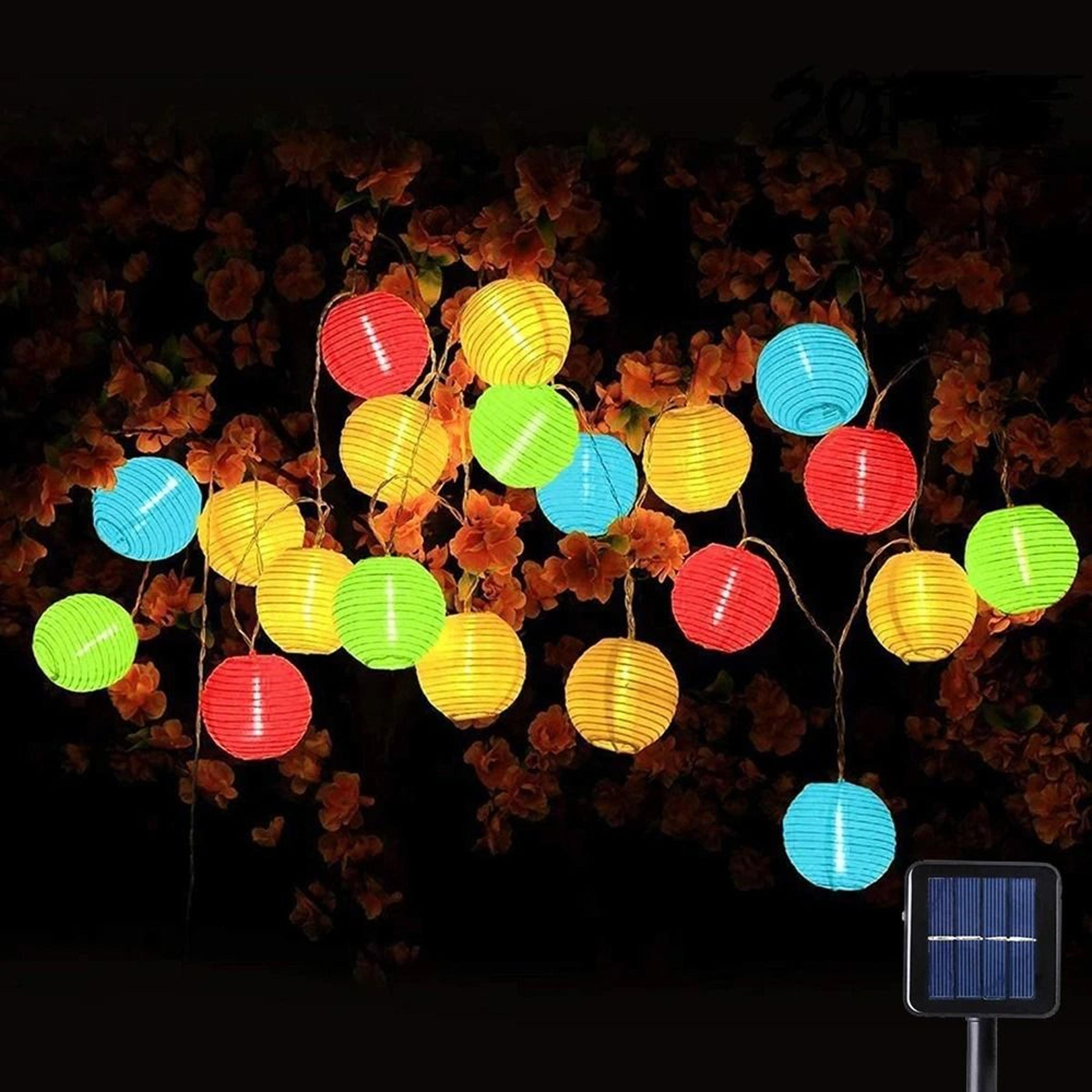 10-led solar globe lantern string lights | waterproof outdoor garland for garden, weddings & parties