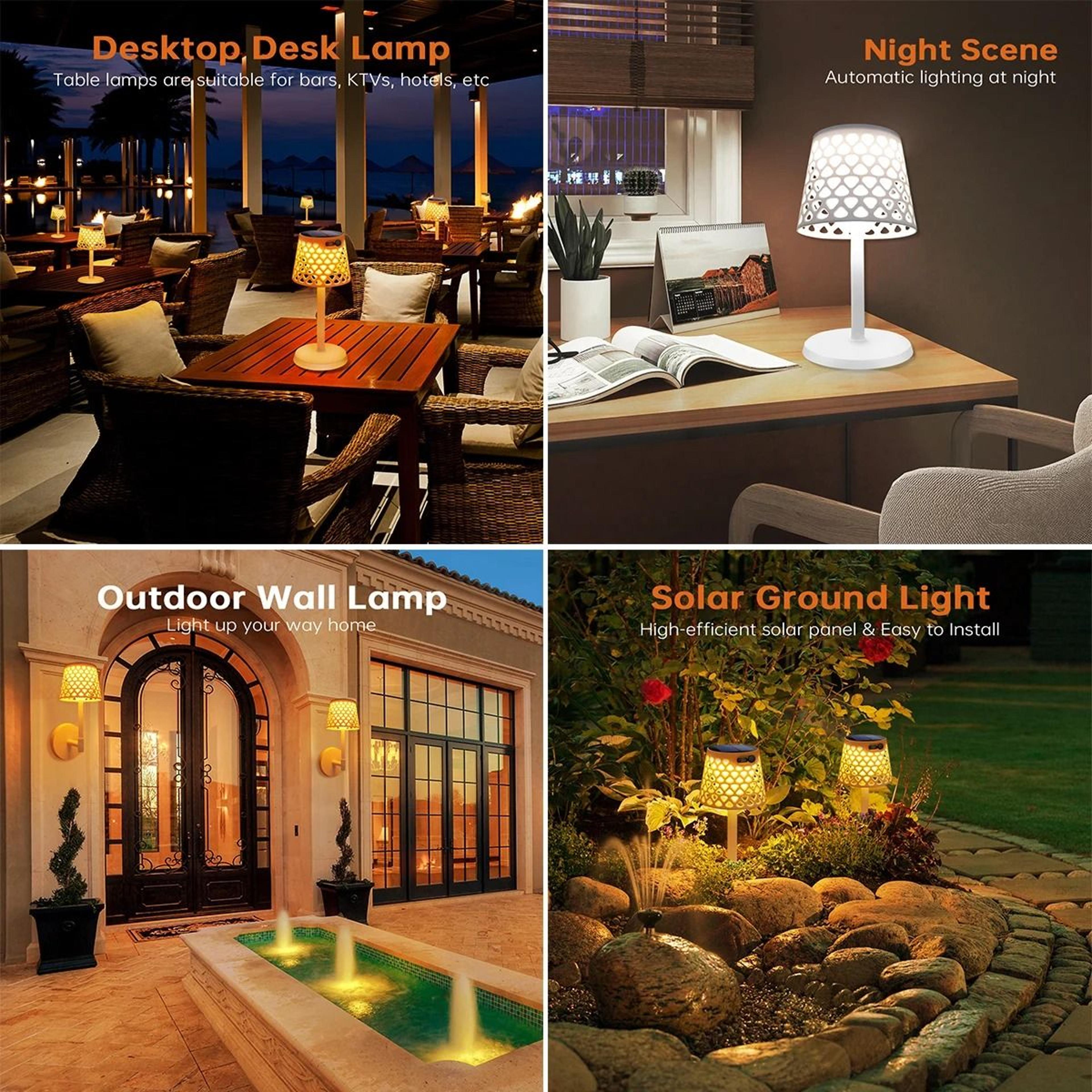 3Way Installation Solar Table  Wall Lamp  Modern IP65 Waterproof Cordless Desk Light For Bedroom  G 5