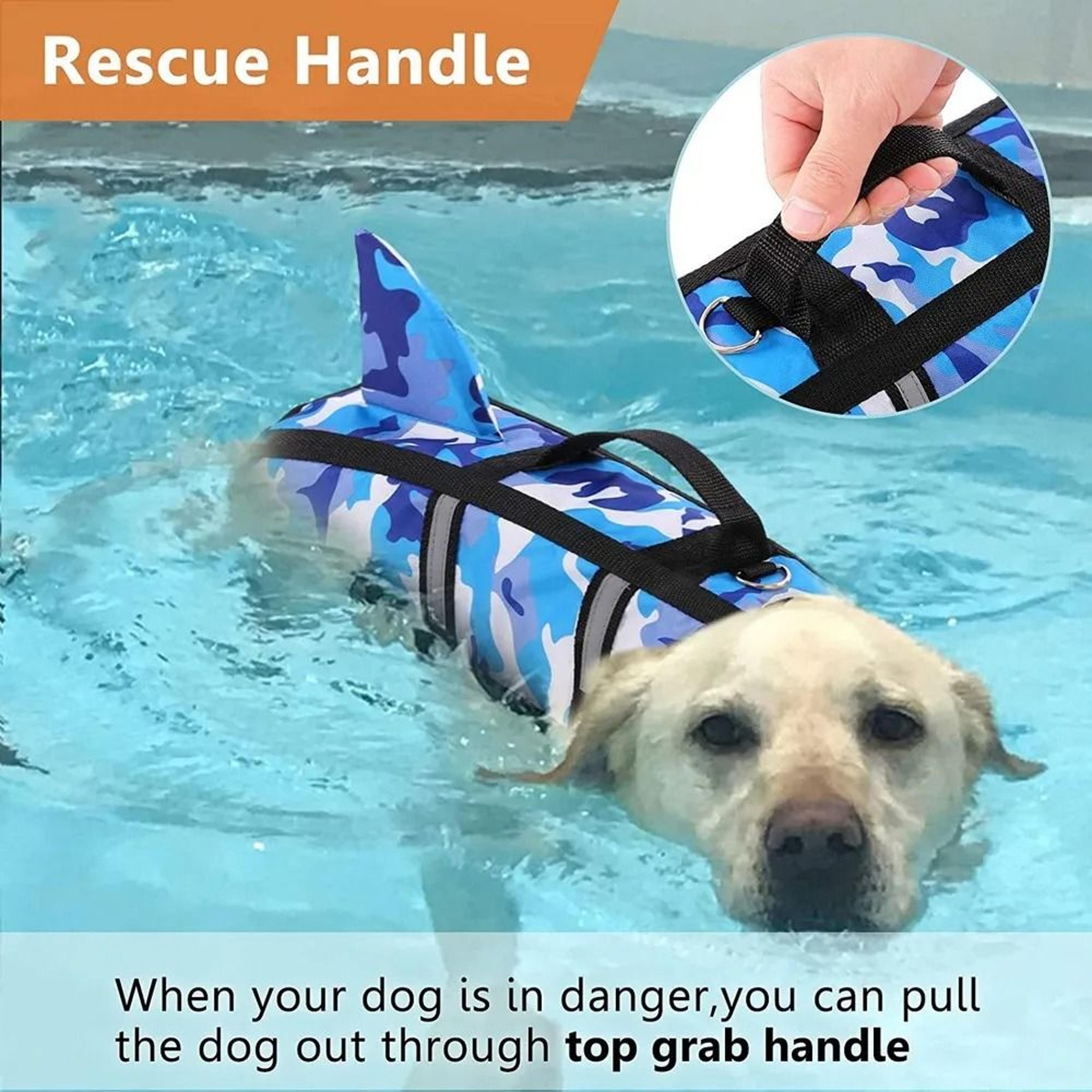 Professional Dog Life Jacket  Shark  Camouflage Pet Swimming Vest  HighVisibility Safety Swimwear W 3