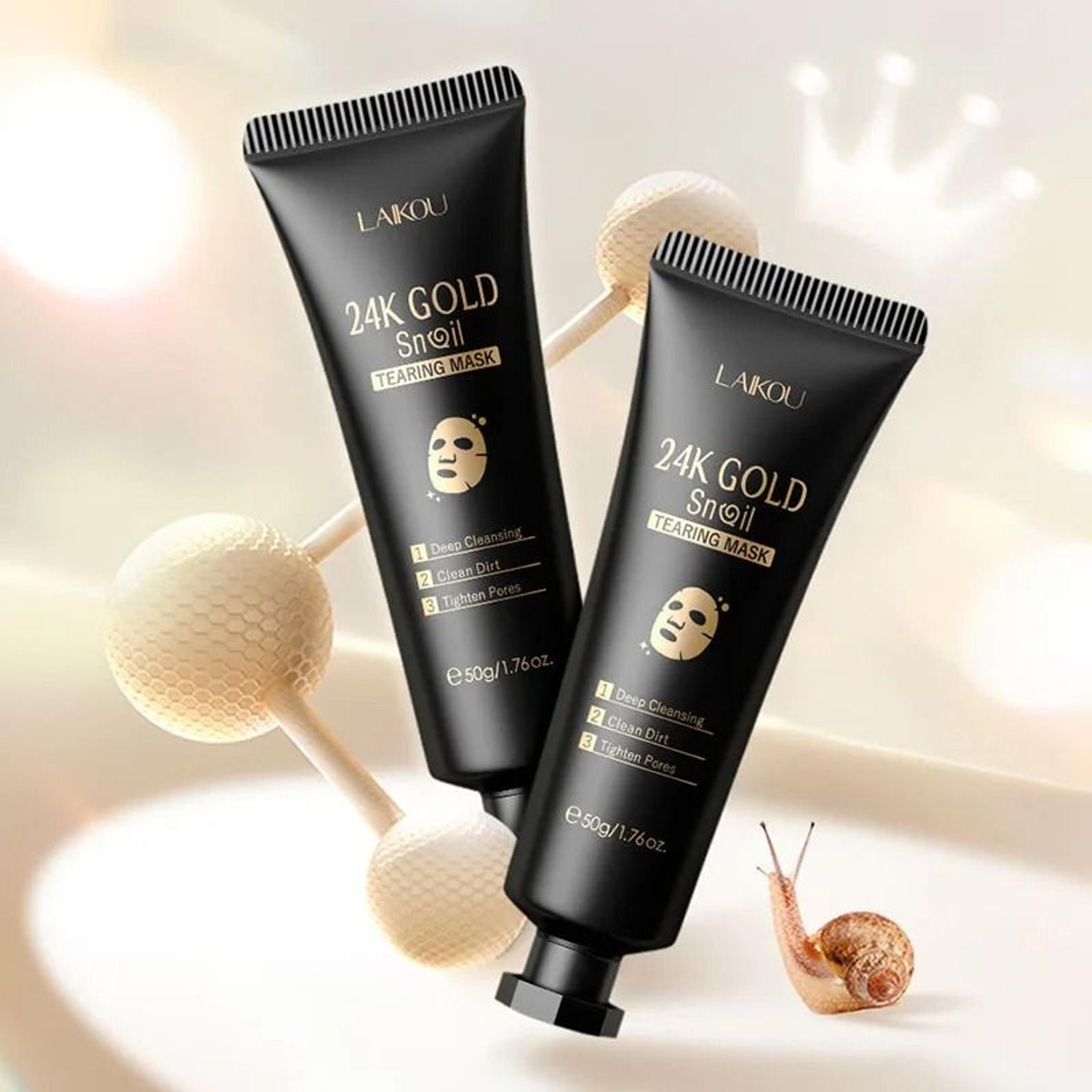 LAIKOU 24K Gold Sakura Peeling Face Mask  AntiWrinkle  Whitening Blackhead Removal  Professional 50 6