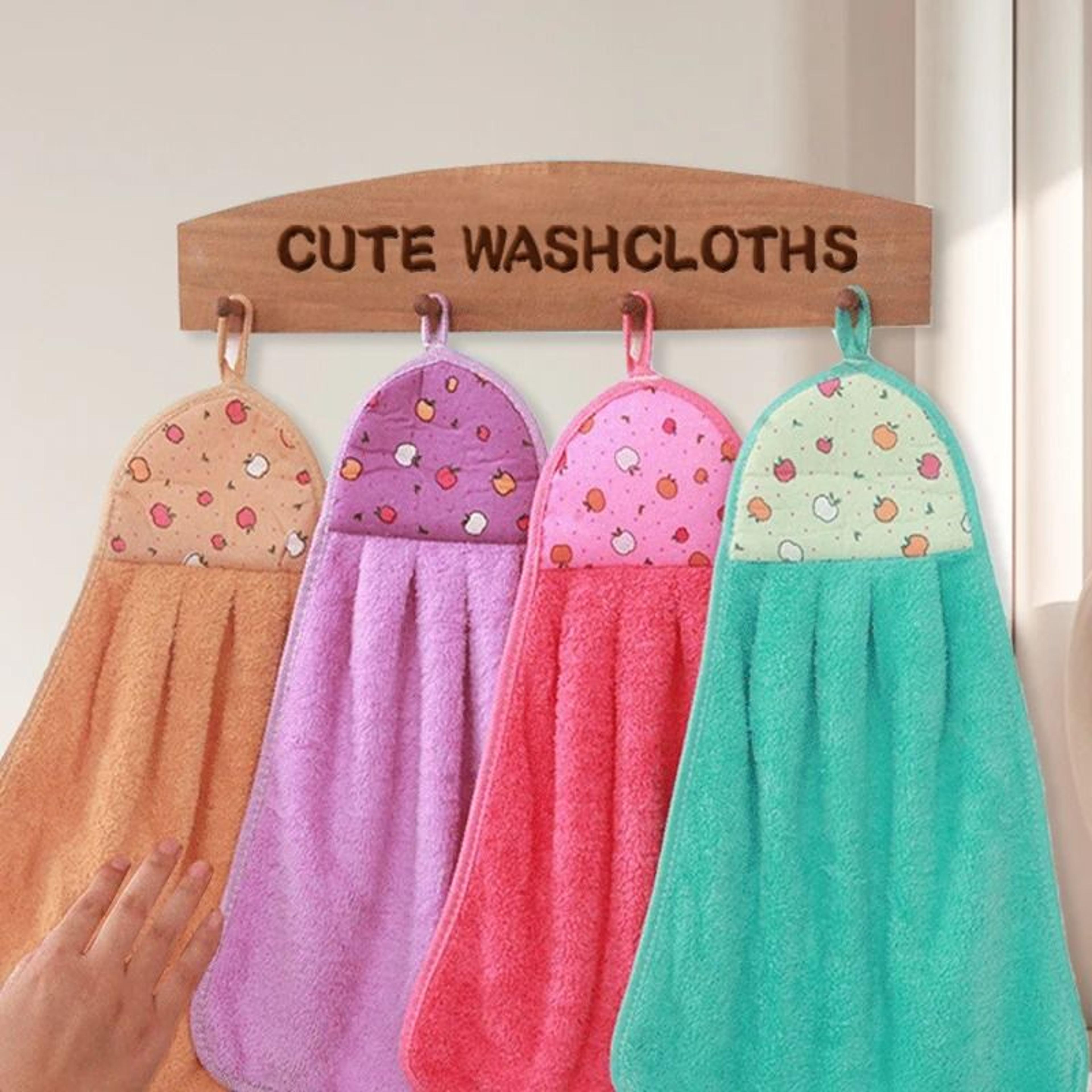 4pcs Small Hand Towels For Kitchen Bathroom Coral Velvet Soft Quick Dry Absorbent Cleaning Cloths 5