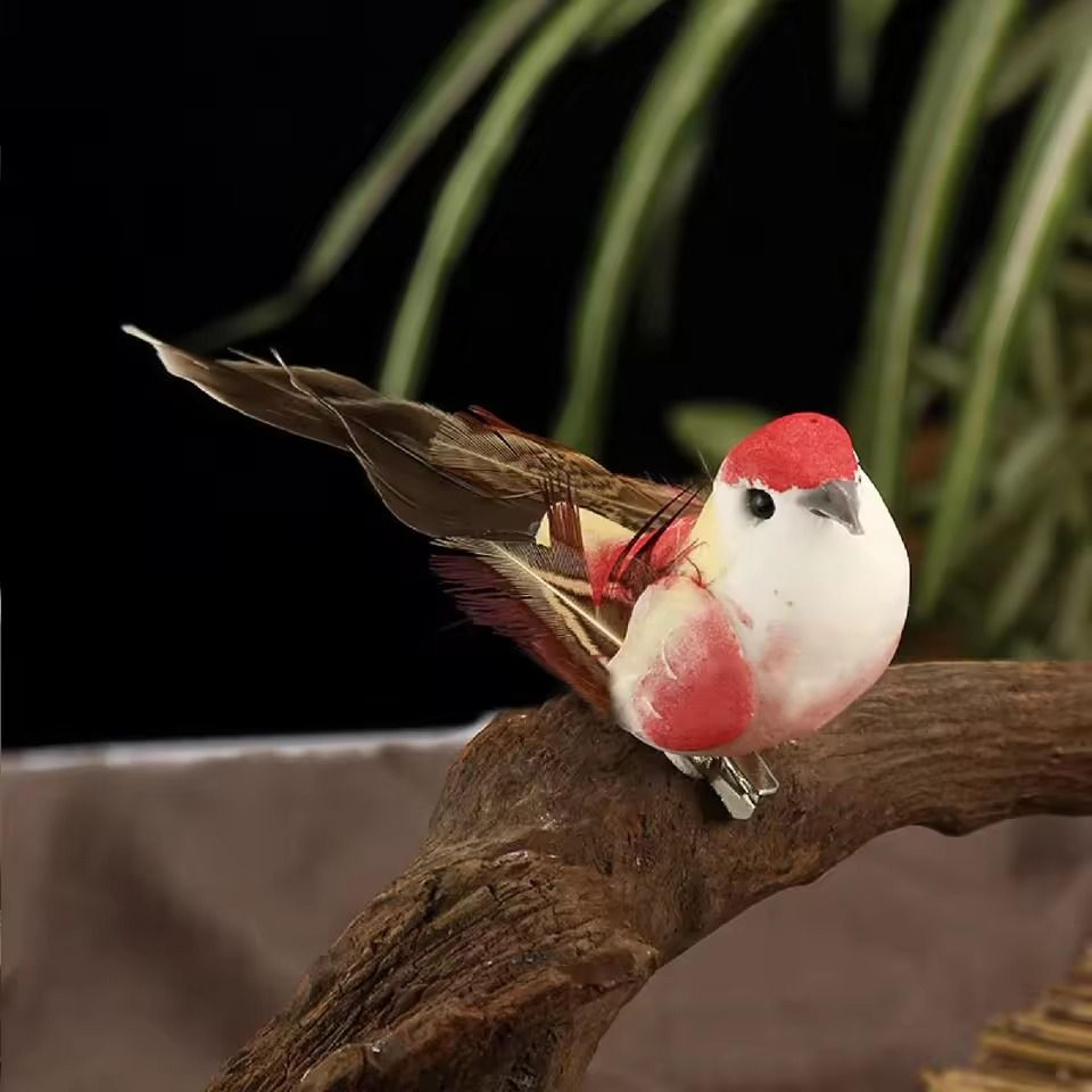 6PCS Simulation Artificial Bird Sparrow Statues Foam Desktop Miniatures For DIY Home Decor 3