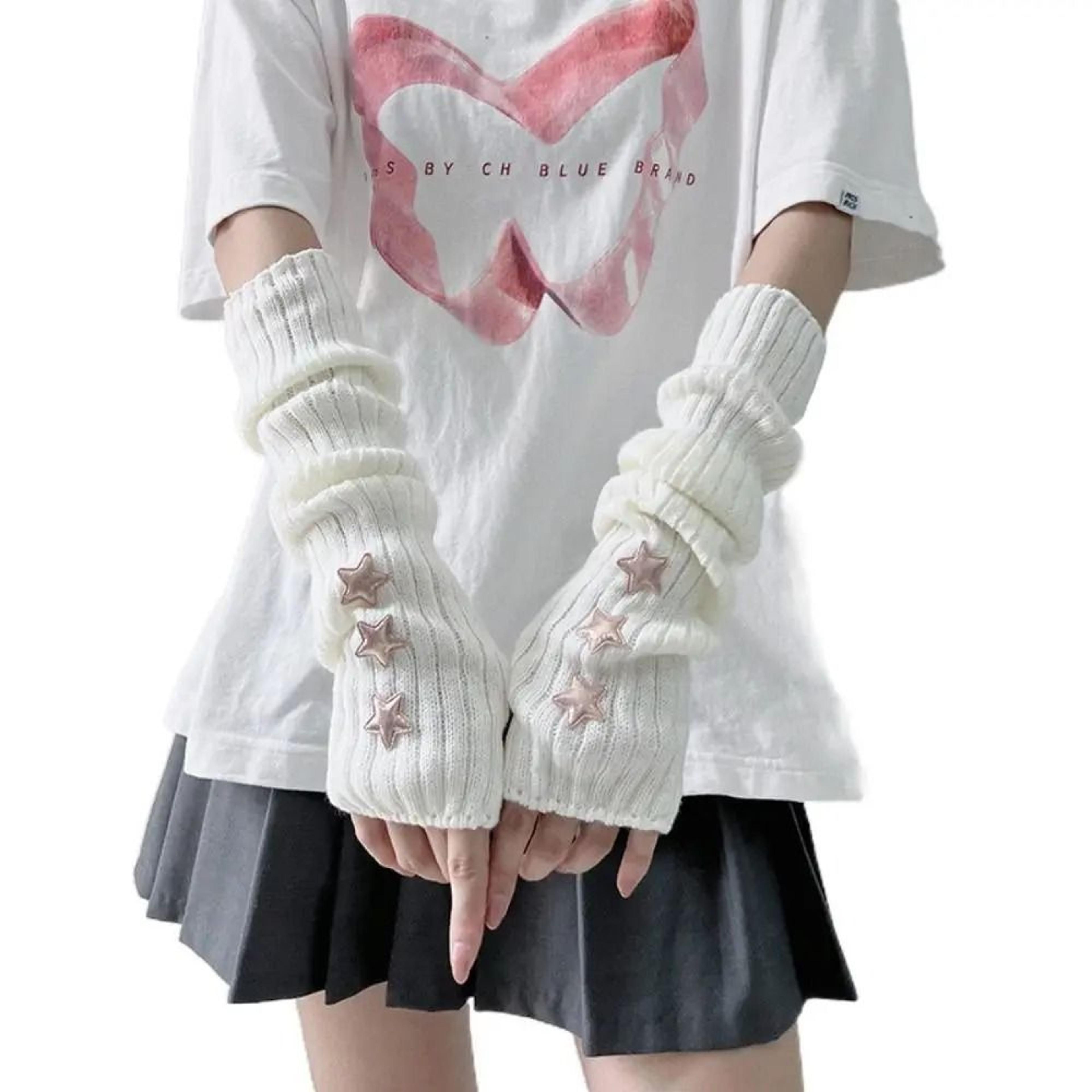 Elegant LaceTrimmed Knitted Arm Warmers  Lolita  Harajuku Style 7
