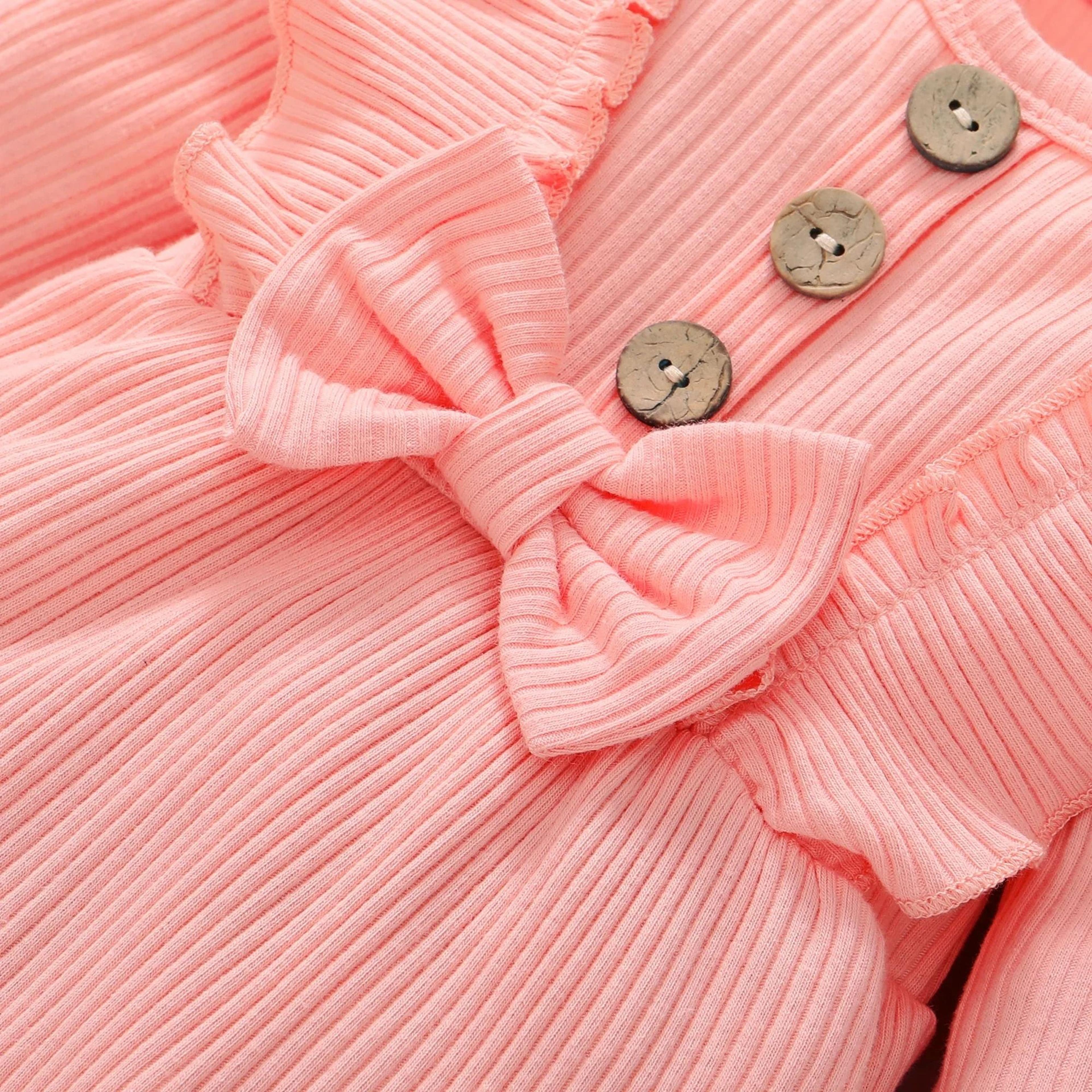 2Piece Newborn Girl Ruffle Romper  Headband  Long Sleeve AutumnWinter Bodysuit 2