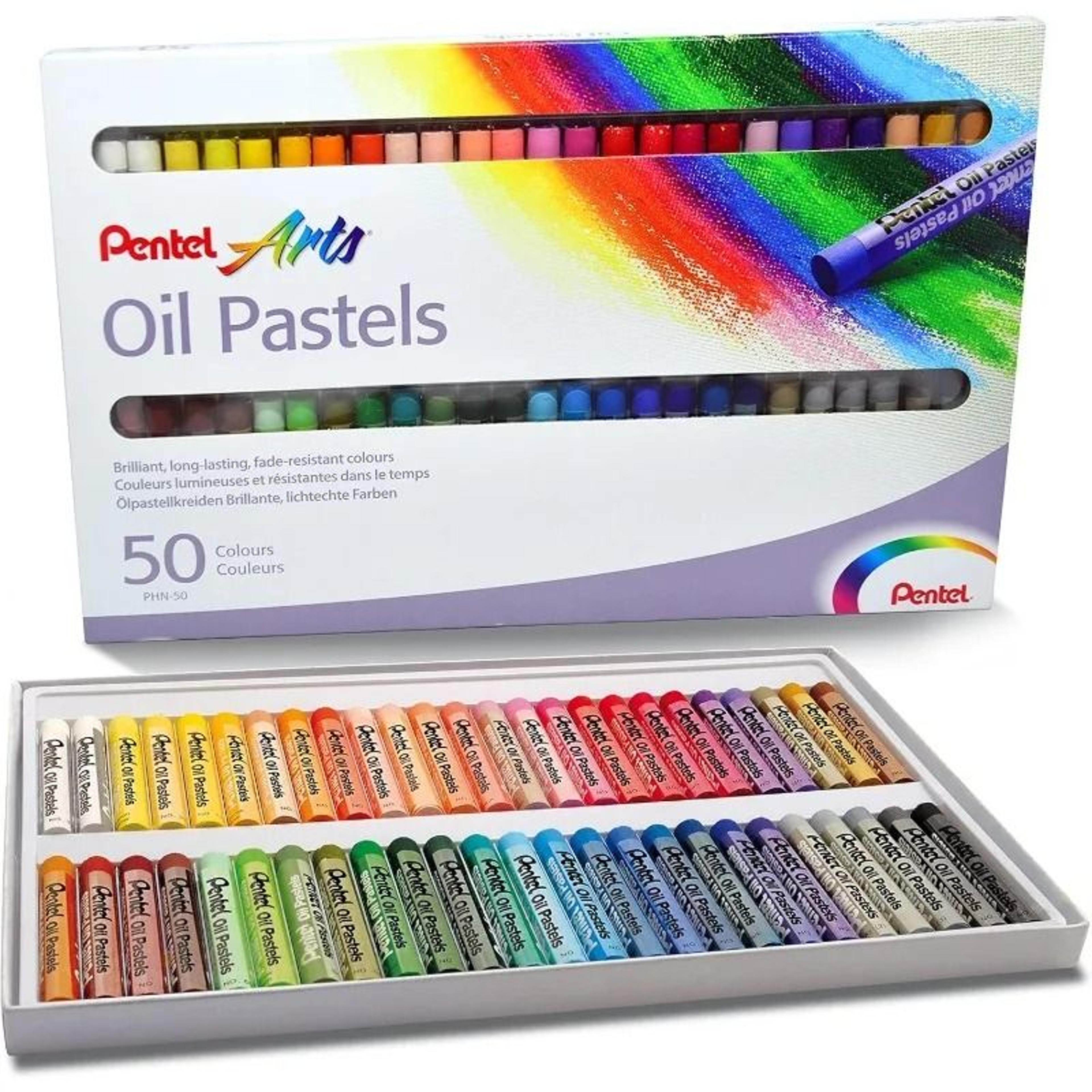 pentel arts professional oil pastel set - brilliant assorted colors (phn series)