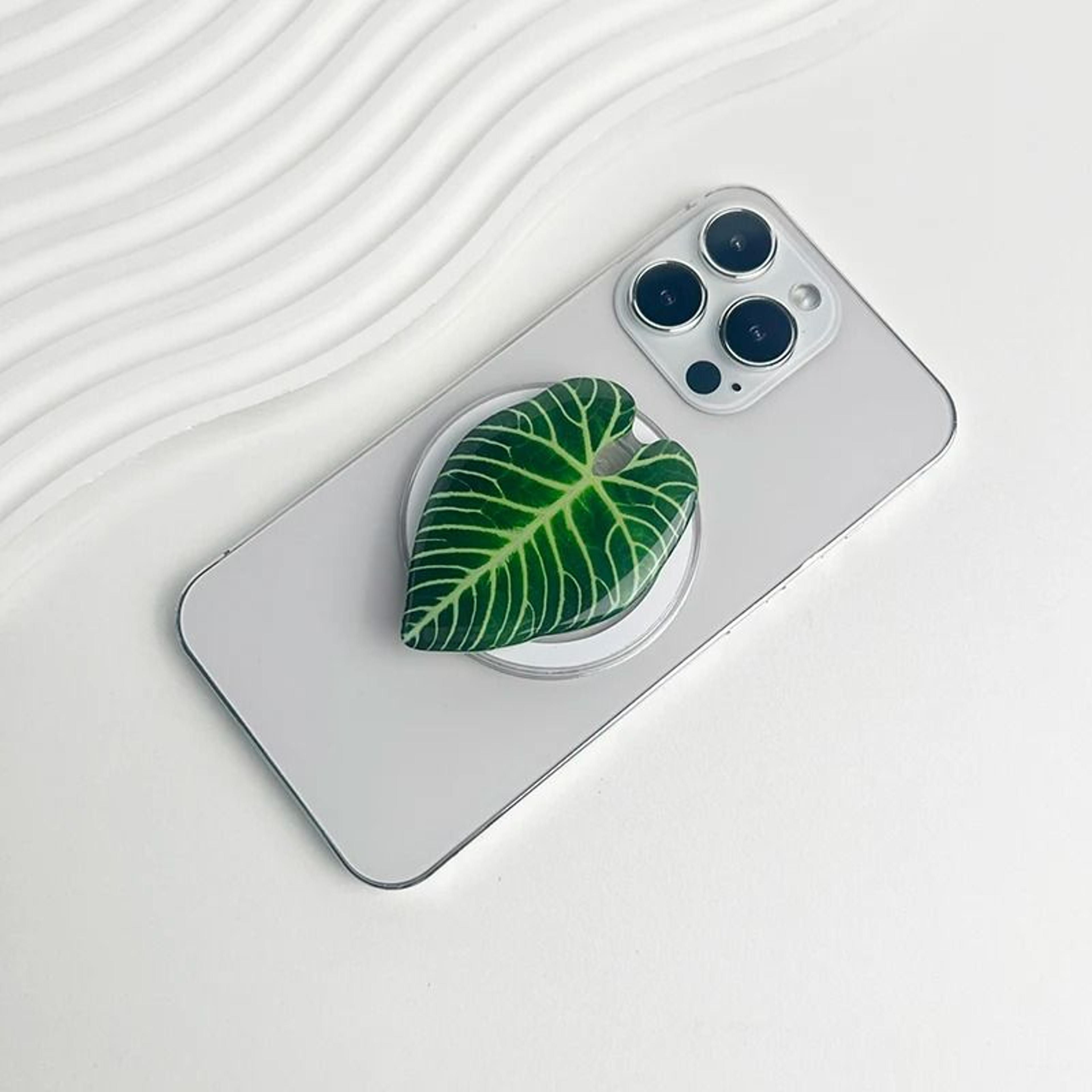 Tropical Leaf Magnetic Phone Grip Holder For MagSafe IPhone  Samsung Fashion Decoration 12