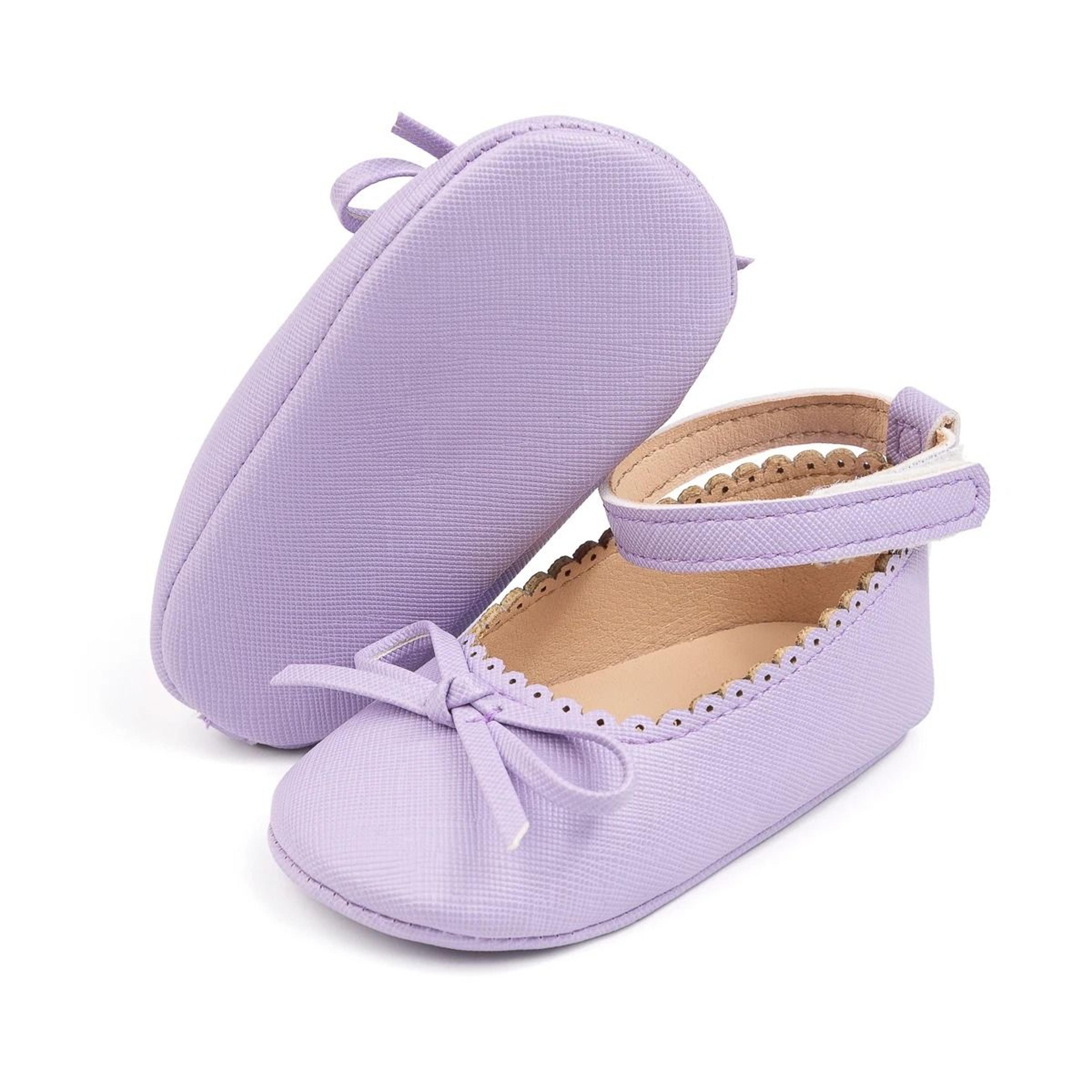 Meckior Baby Girl Princess Shoes  SoftSole Leather Bowknot First Walkers 9