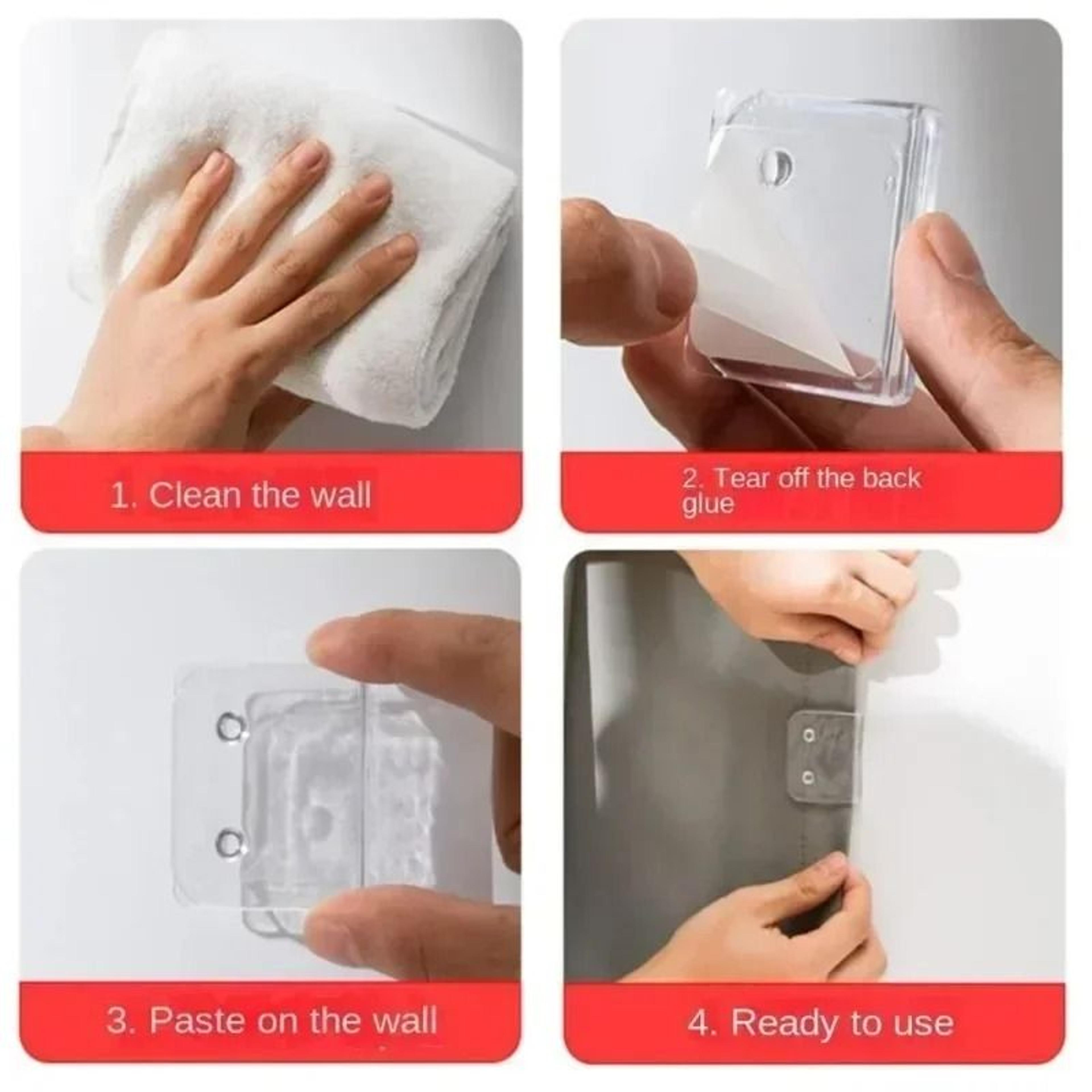 Shower Curtain Clips Non Punching Windproof Traceless Shading Cloth Hooks 4