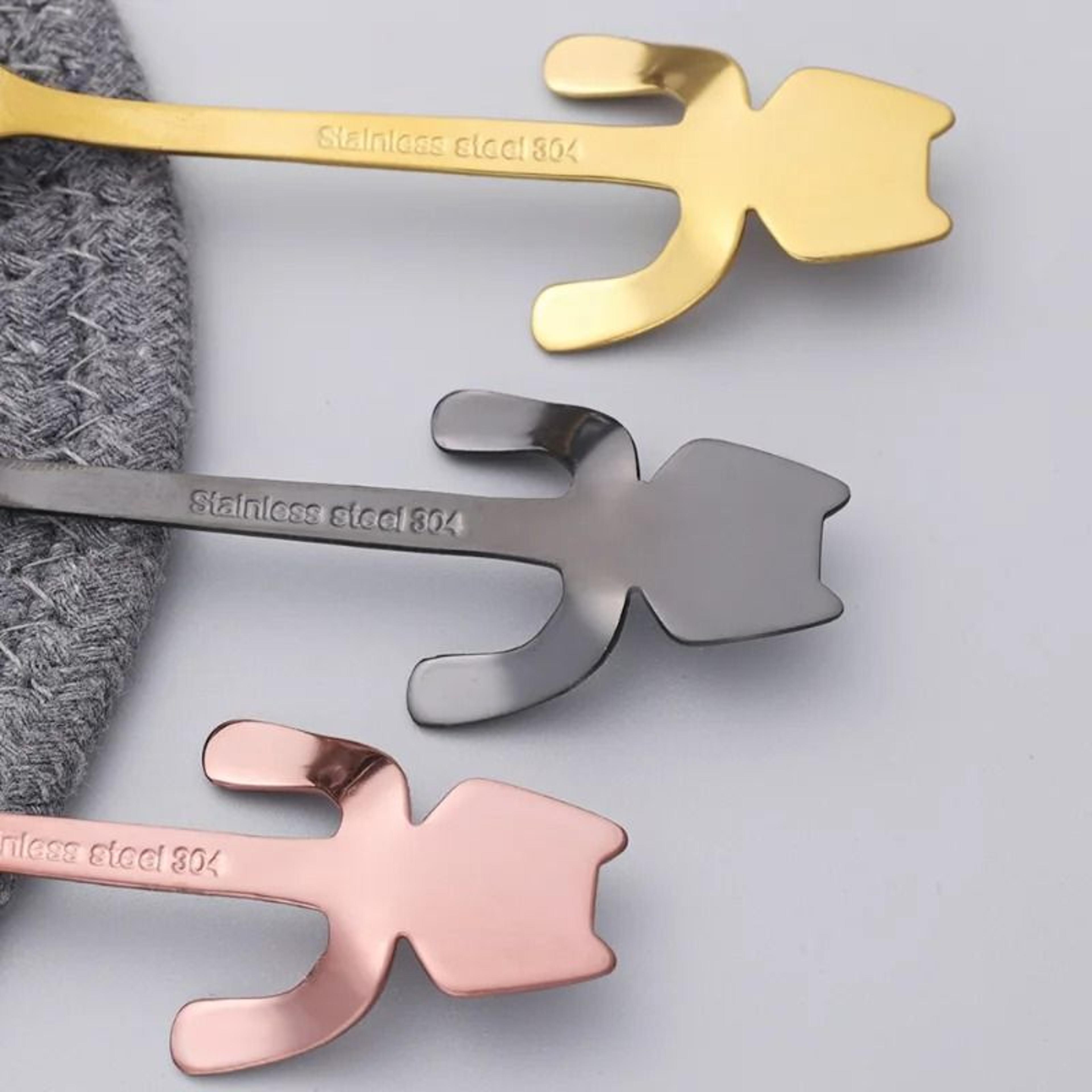 Mini Cute Cat Coffee Spoon Stainless Steel Teaspoon Dessert Snack Scoop 3