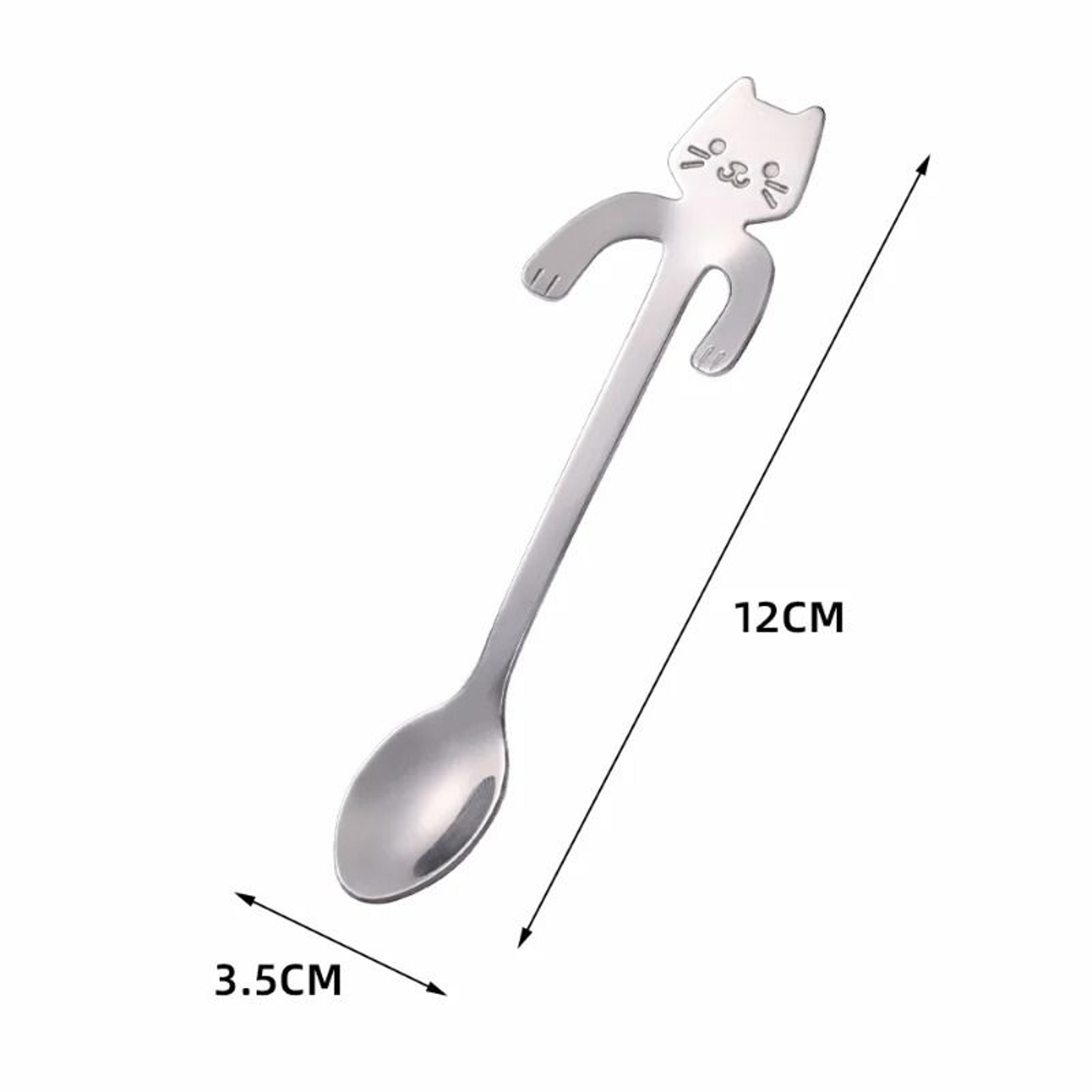 Mini Cute Cat Coffee Spoon Stainless Steel Teaspoon Dessert Snack Scoop 5